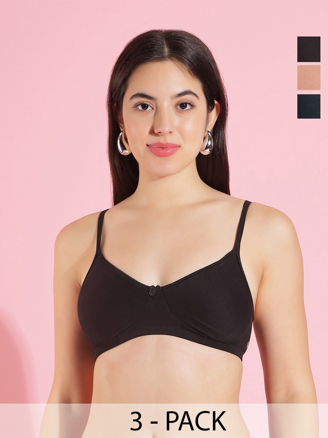 Dollar Missy Pack Of 3 All Day Comfort Anti Odour Bra Full Coverage