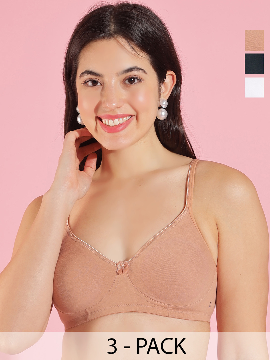 Dollar Missy Pack of 3 Wire-Free Basic Support Bra