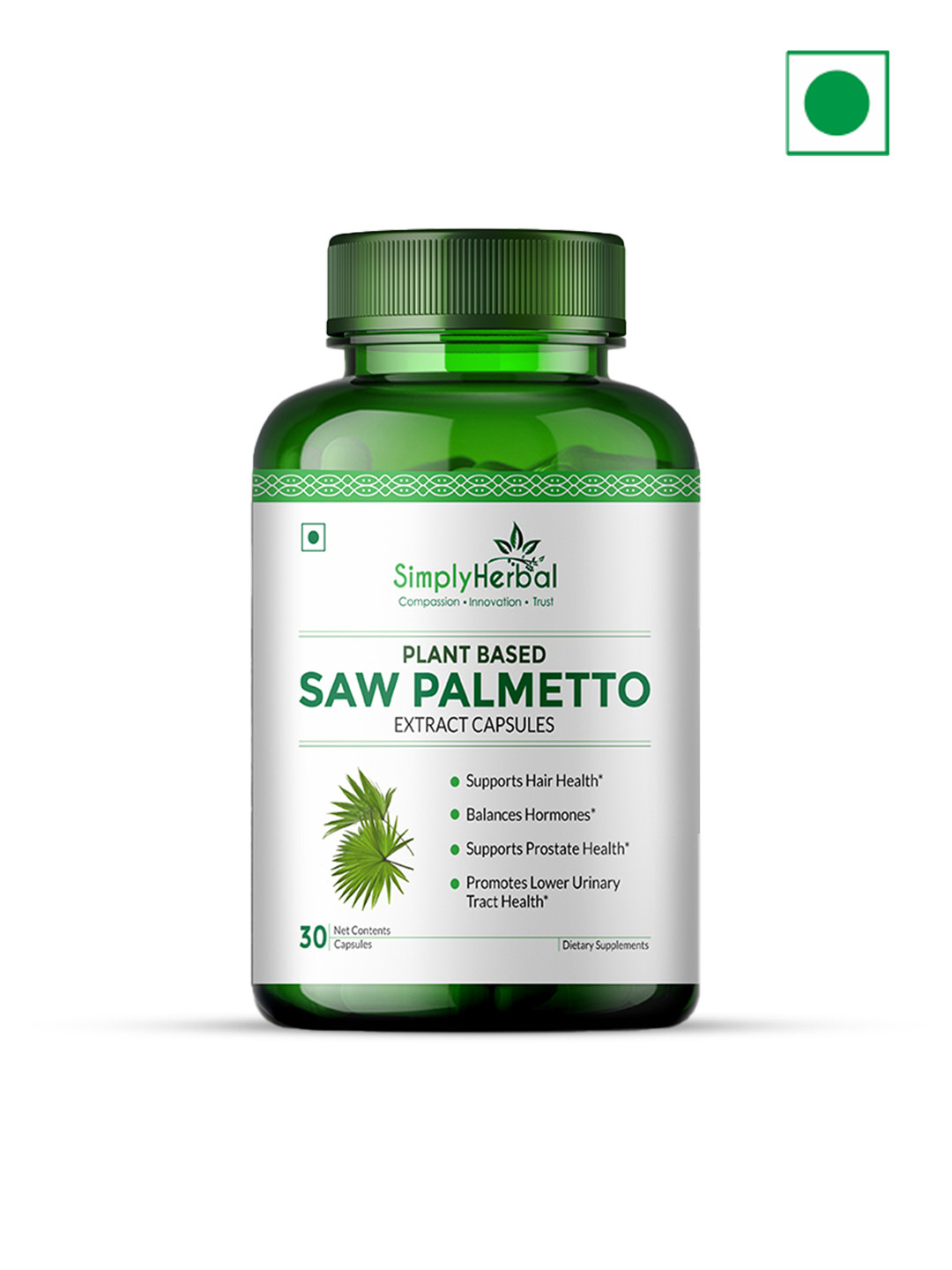 Simply Herbal Saw Palmetto Extract Capsules - 30 Capsules
