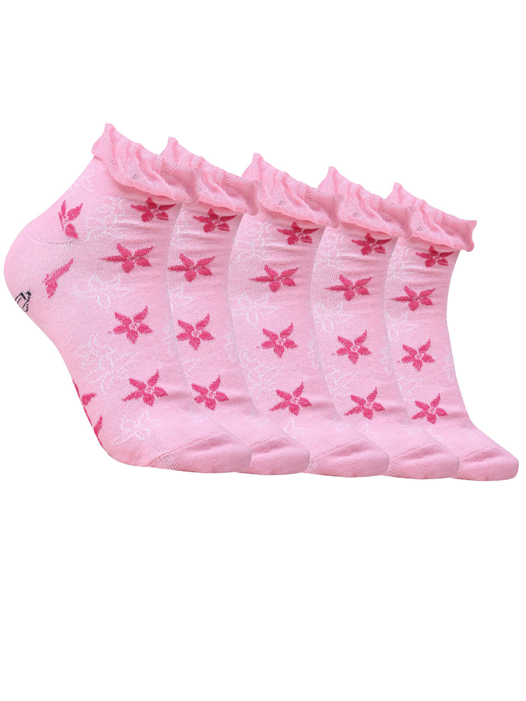 Dollar Socks Women Pack Of 5 Patterned Cotton Ankle-Length Socks