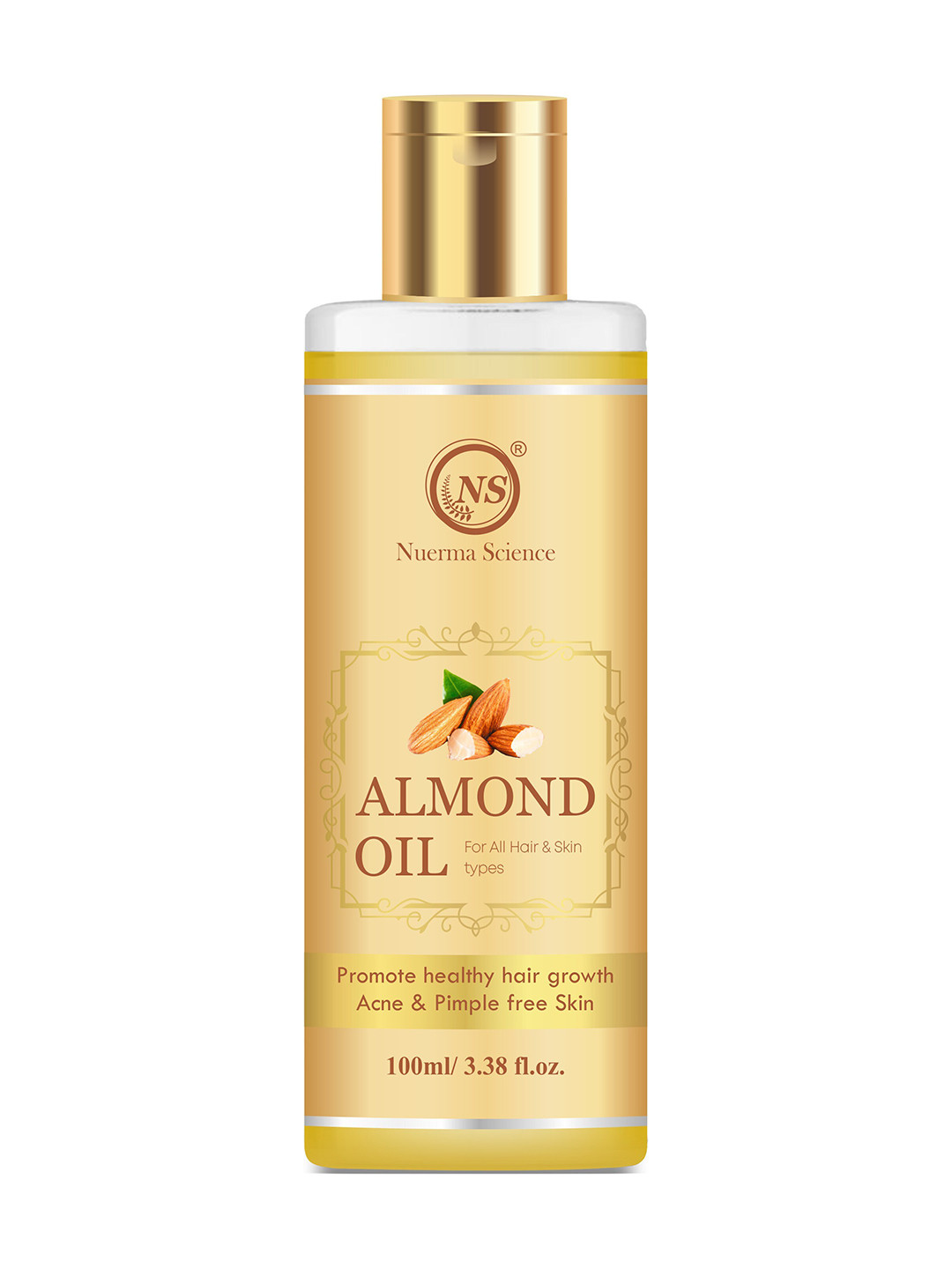 Nuerma Science Organic Sweet Almond Hair Oil for Hair Growth - 100 ml