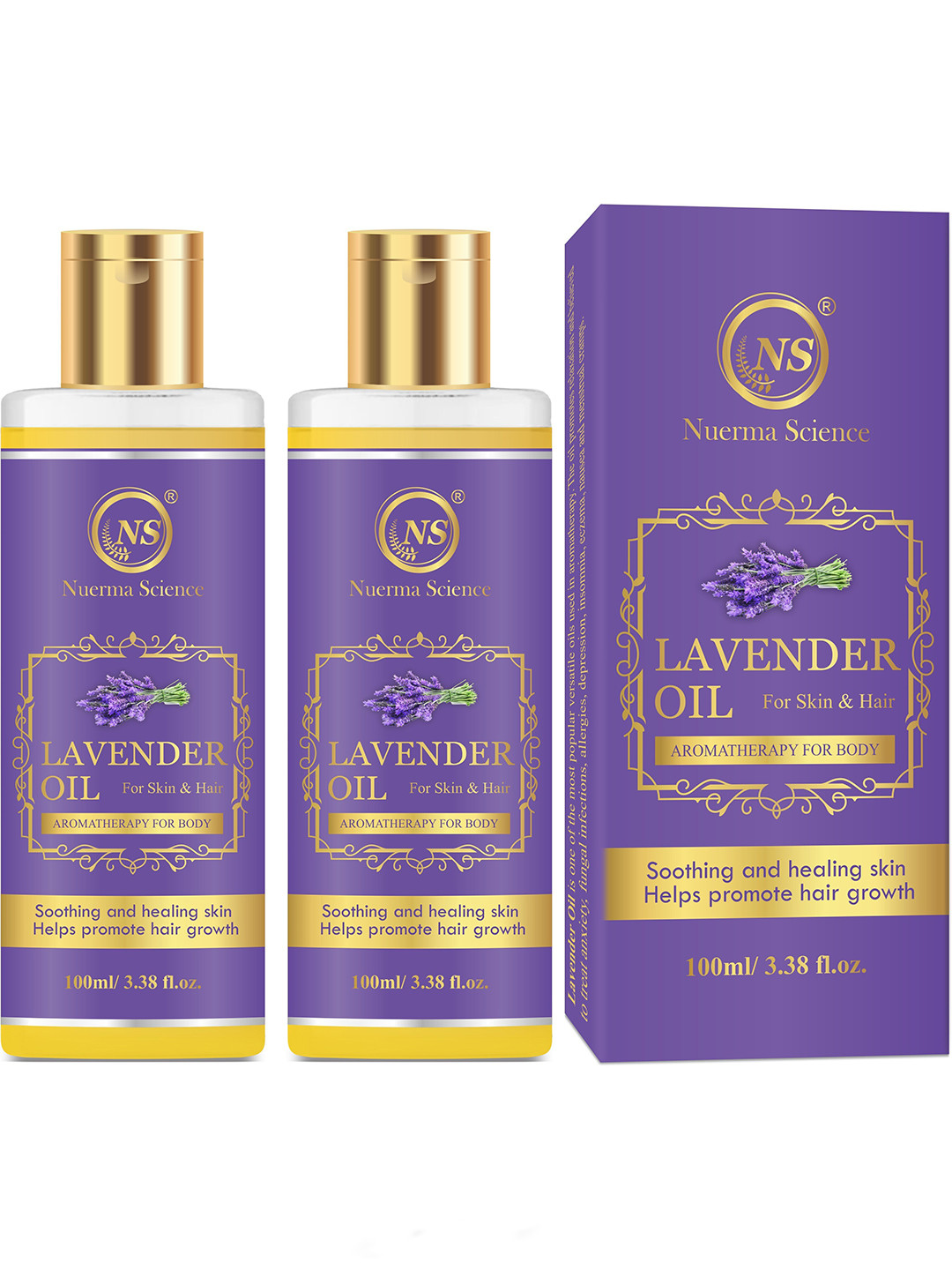 Nuerma Science 2-Pcs Lavender Oil For Hair & Skin - 100ml Each