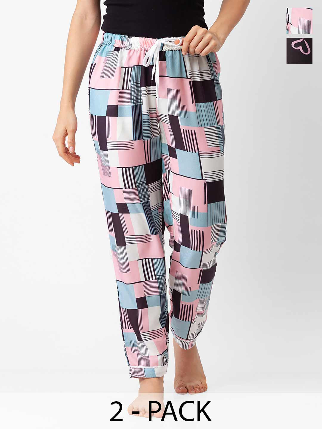 NOIRA Women Pack Of 2 Straight Leg Lounge pants
