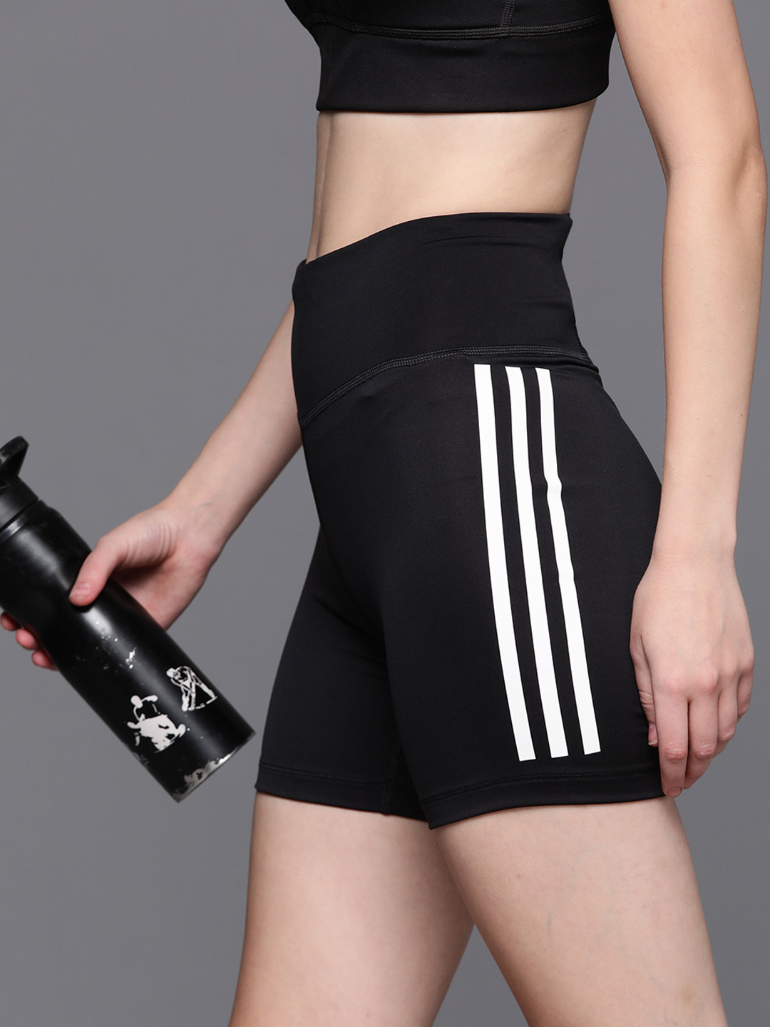 ADIDAS Women Side Striped DailyRun 3S 5IN Sports Shorts