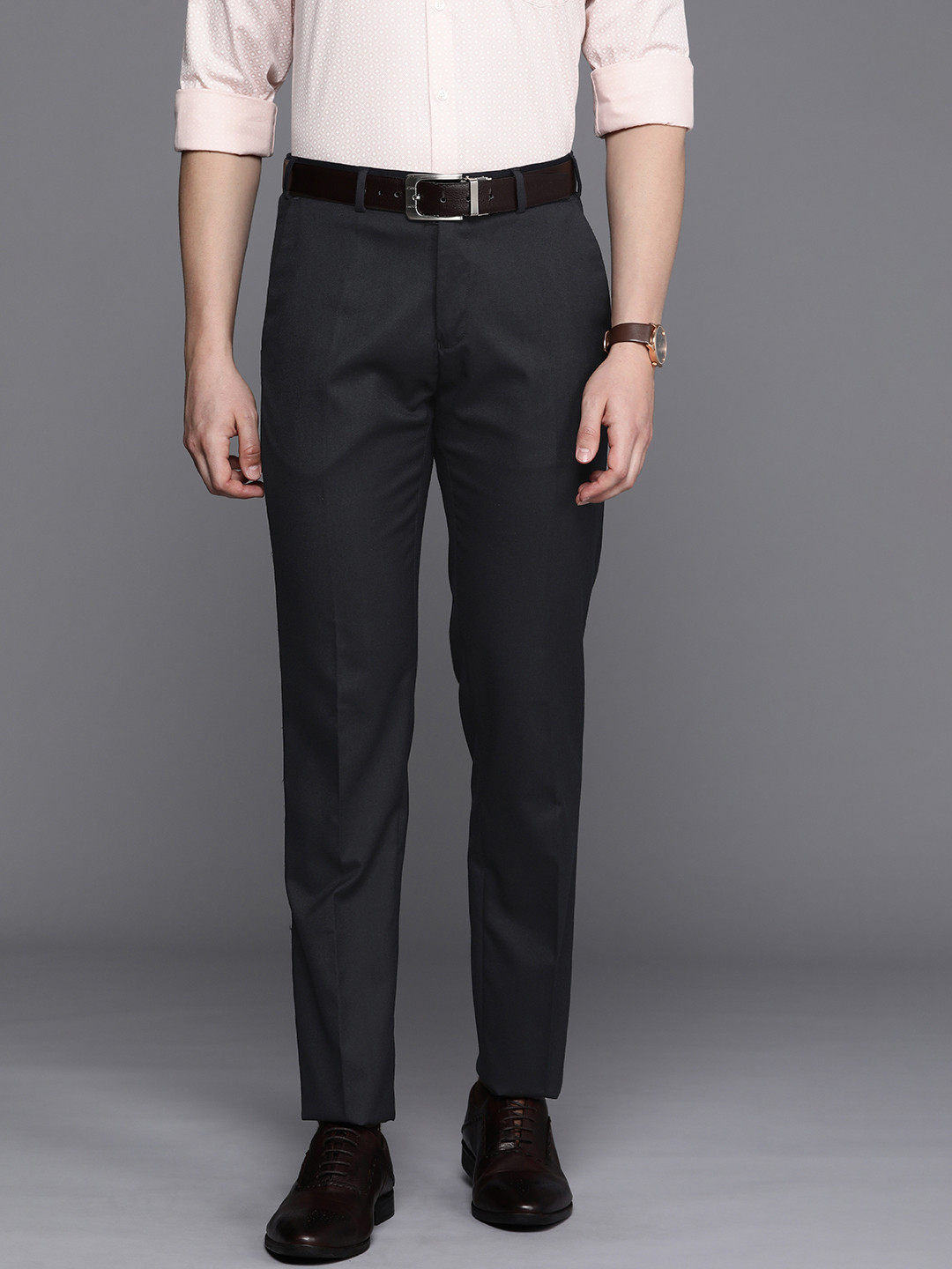 Raymond Men Solid Slim Fit Formal Trousers