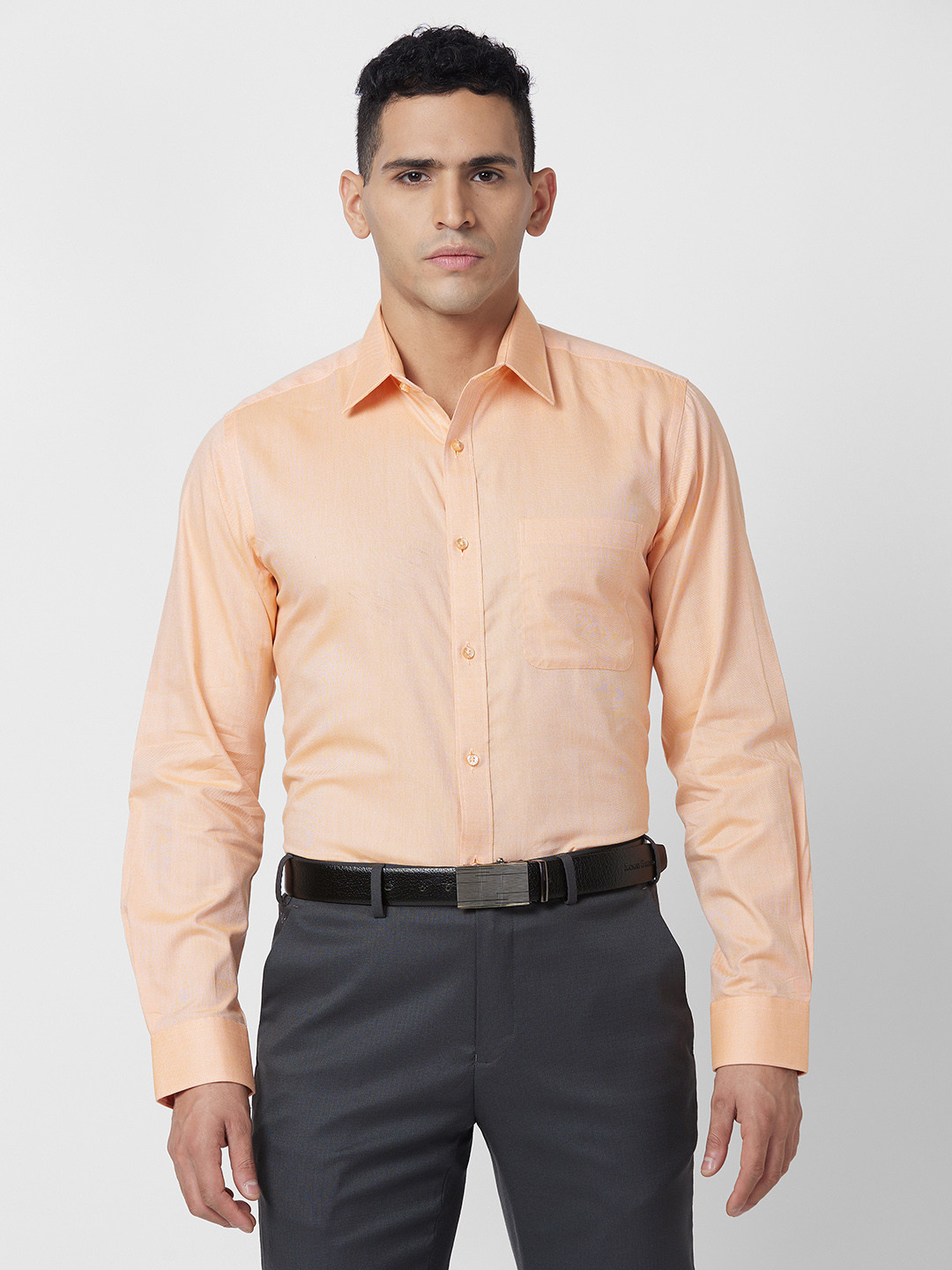 Raymond Self Design Slim Fit Pure Cotton Formal Shirt