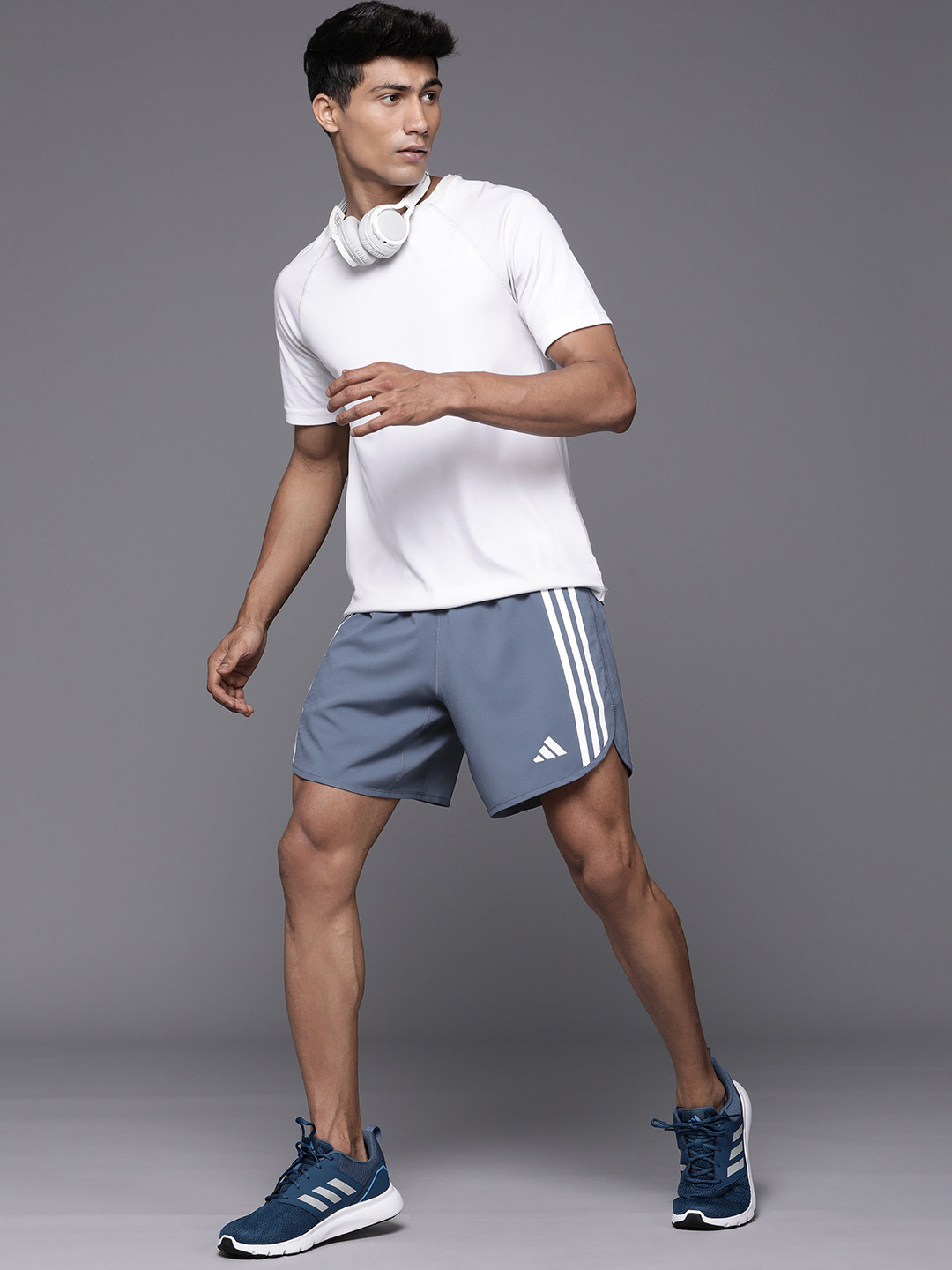 ADIDAS Men OTR E 3S Striped AEROREADY Running Sports Shorts