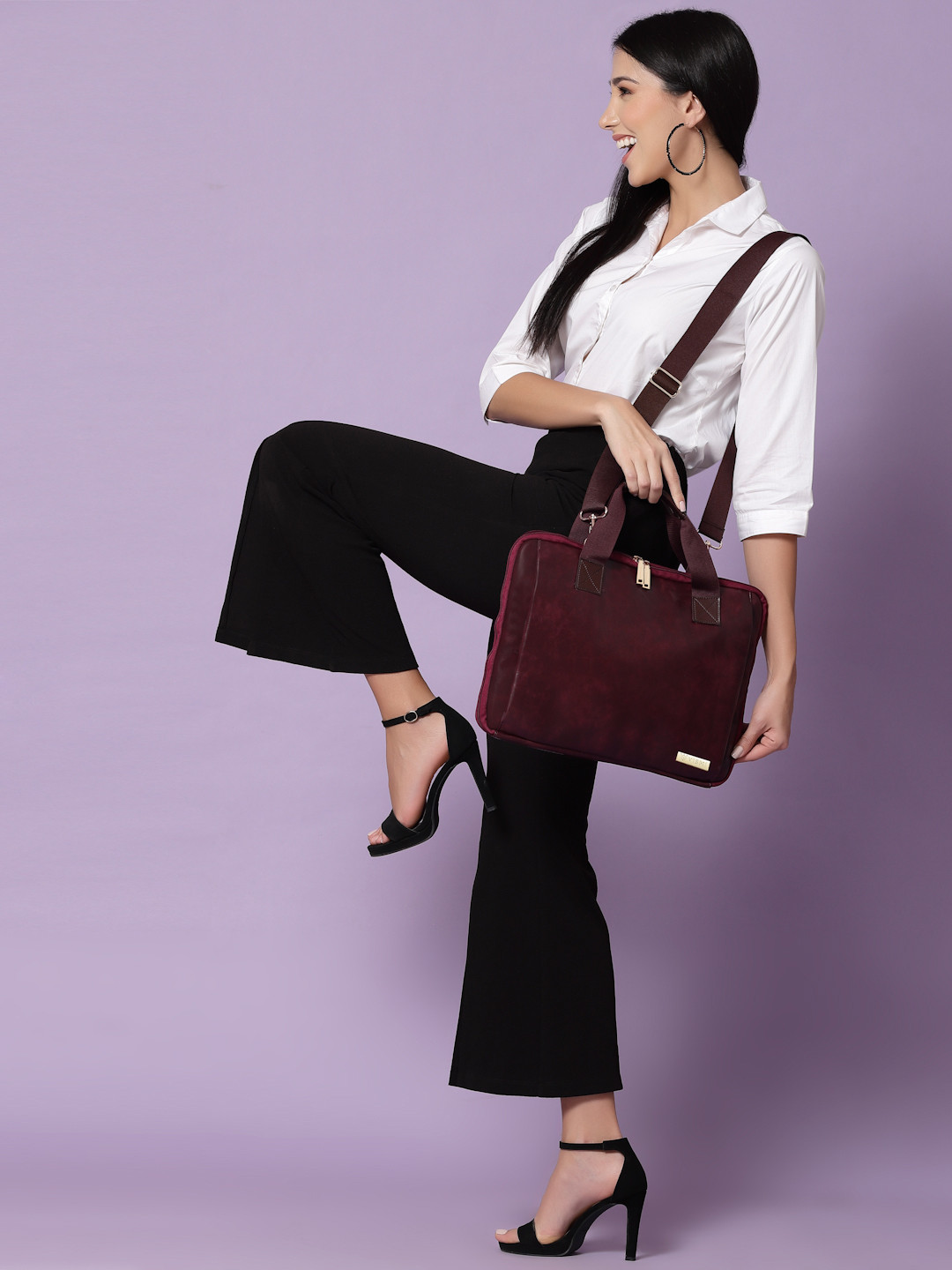 VISMIINTREND Unisex Leather 16 Inch Solid Laptop Sleeve Bag with Handles