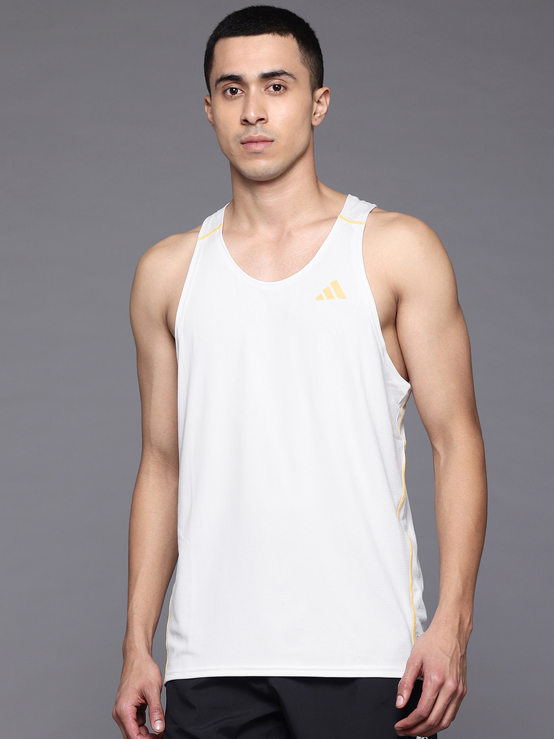Adidas AdiZero Brand Logo Printed Sleeveless AZ L SNGLT Running Slim Fit T-Shirt