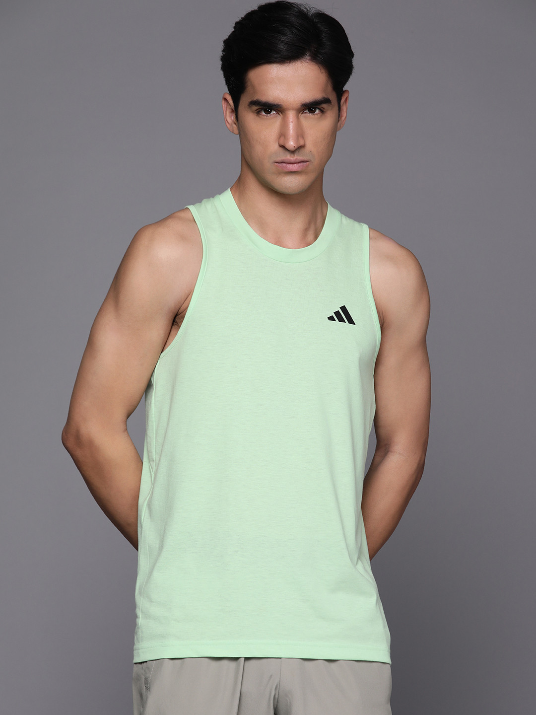 ADIDAS Freelift Ultimate Aeroready D2M Slim Fit Prime Green T-shirt
