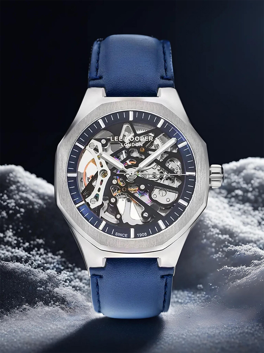 Lee Cooper Men Leather Straps Analogue Automatic Motion Powered Watch LC07904.399