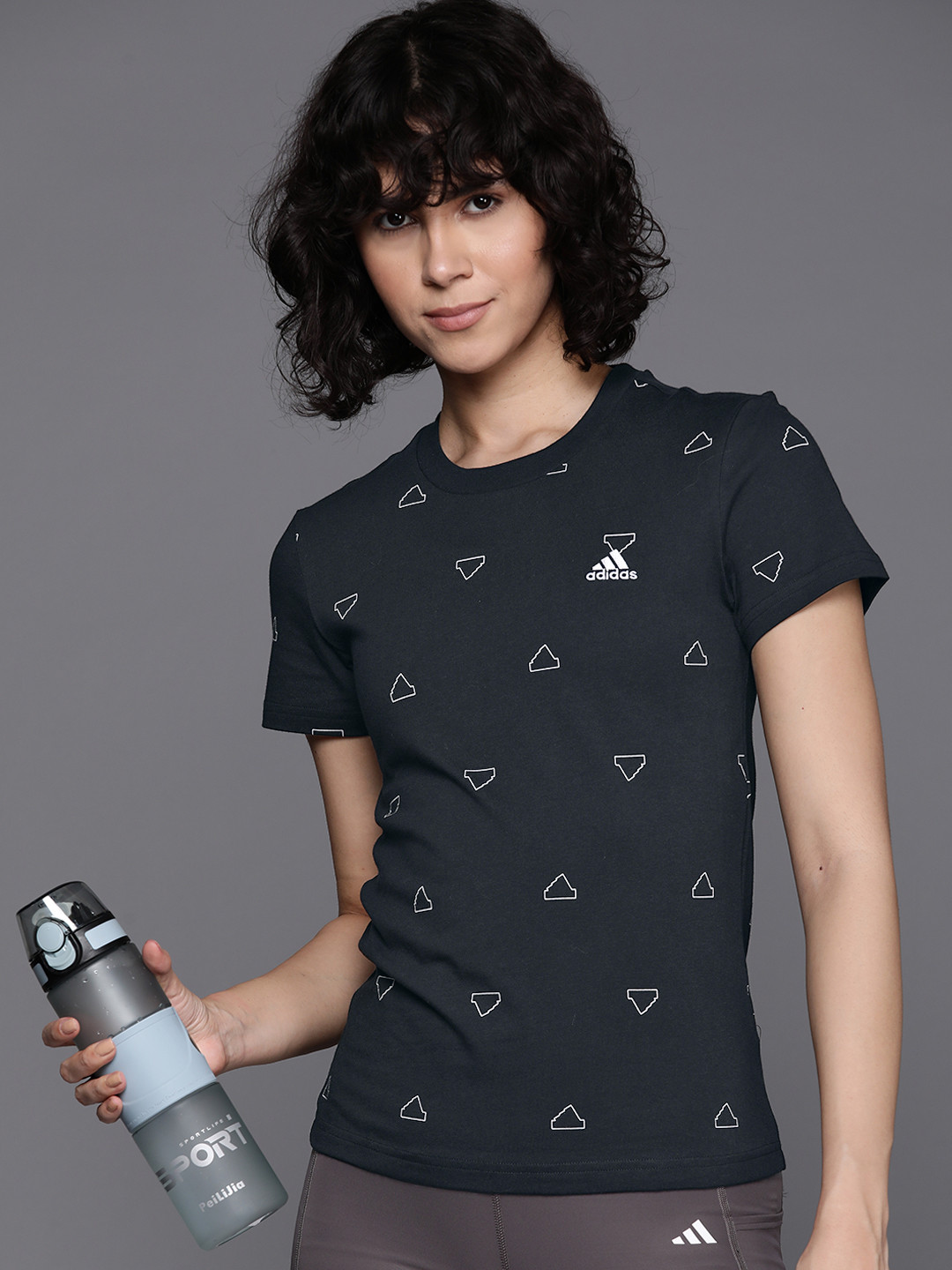 ADIDAS Essentials Monogram Pure Cotton Slim Fit T-shirt