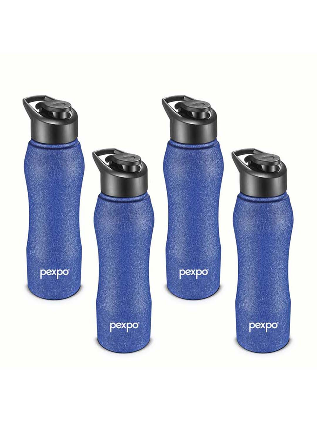Pexpo Bistro Blue Stainless Steel Spill Proof 4 Piece Water Bottle - 1L