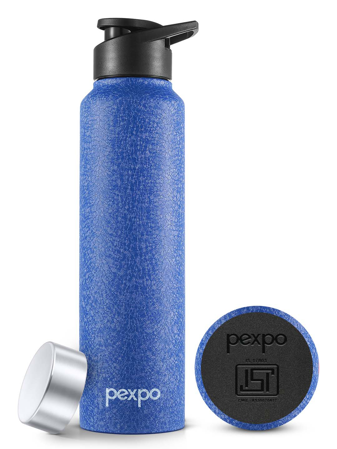Pexpo Blue Stainless Steel Single Wall Vacuum Sipper - 1L