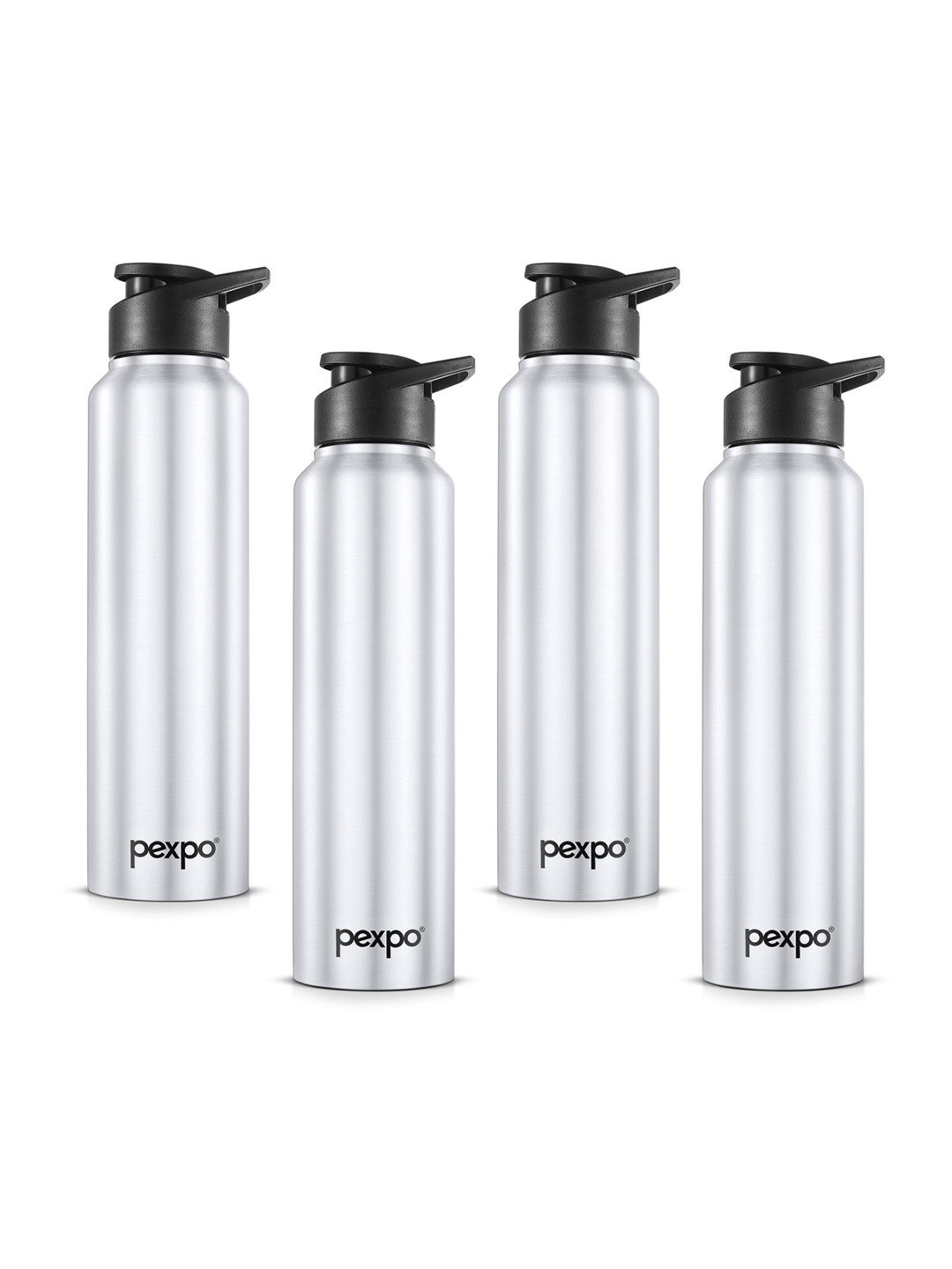 Pexpo Chromo Silver Stainless Steel Single Wall Vacuum 4 Piece Sipper - 1L