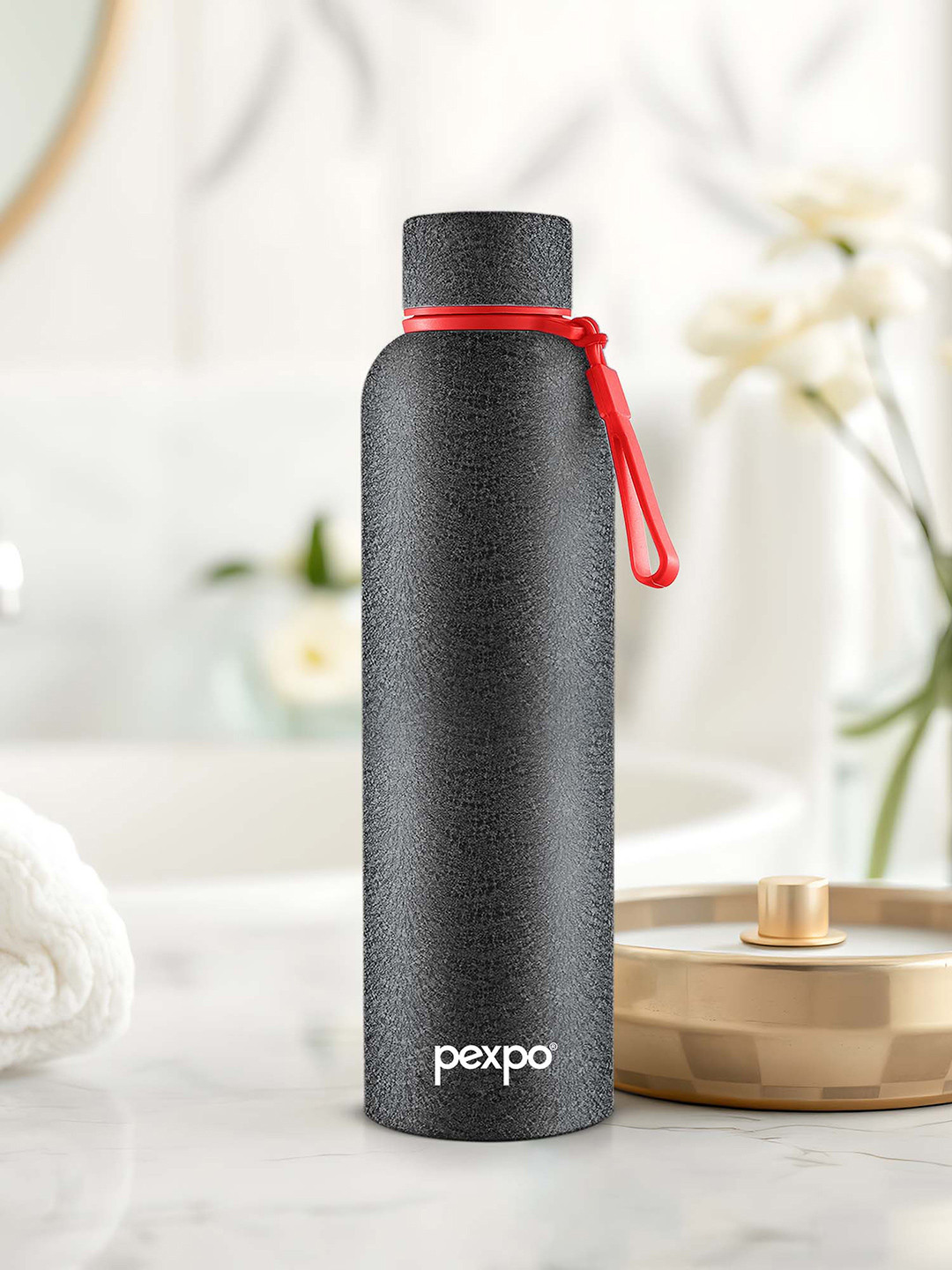 Pexpo Black BRAVO-ISI Certified Thermosteel Hot & Cold flask Insulated Water Bottle 700ml