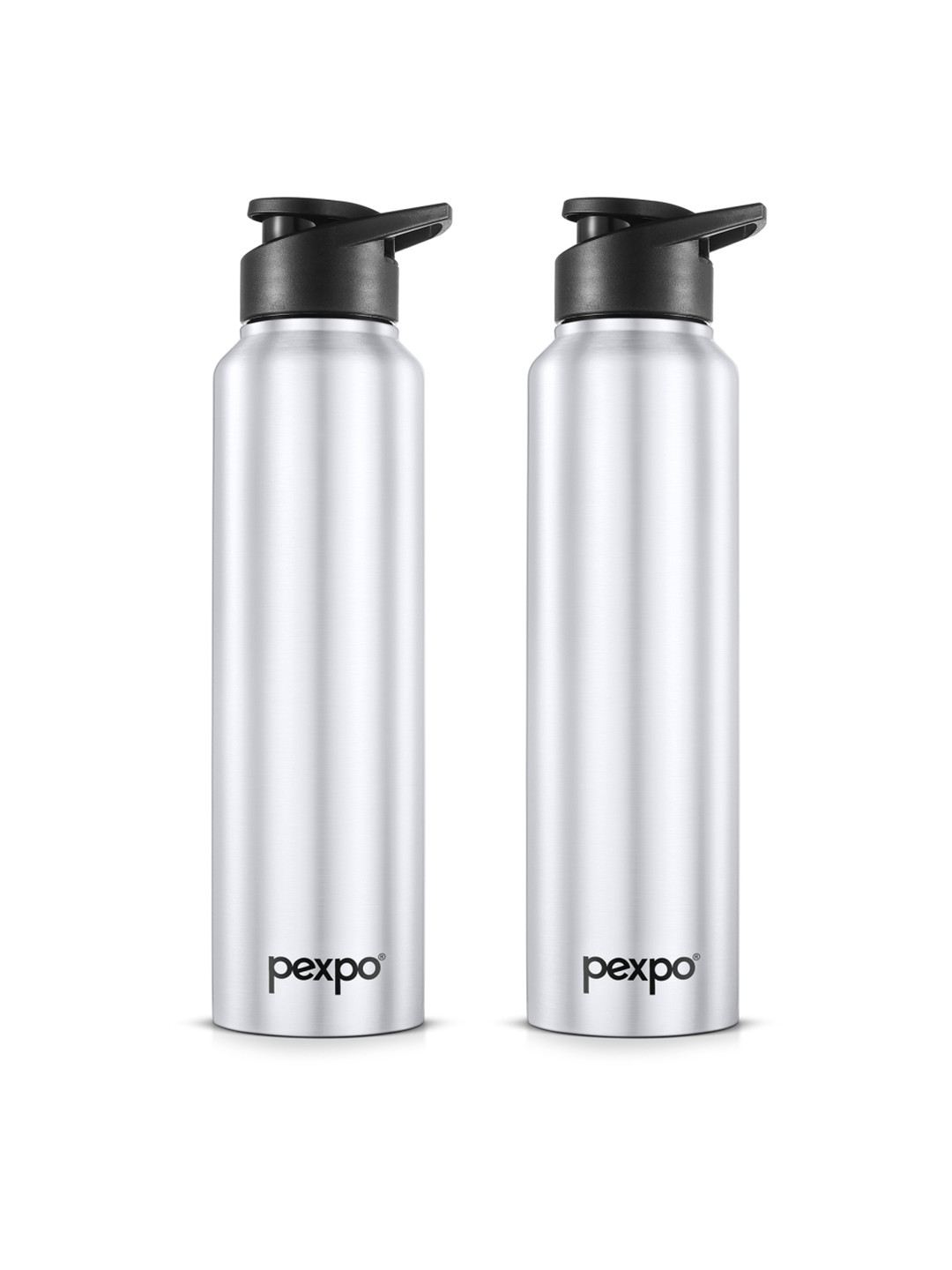 Pexpo Chromo Silver Stainless Steel Spill Proof 2 Piece Sipper - 1L
