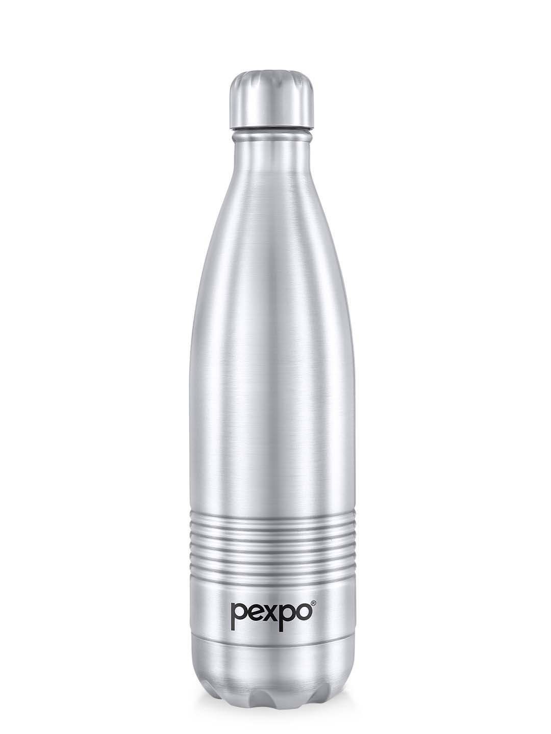 Pexpo Echodlx Silver Solid Stainless Steel Double Wall Vacuum Flask - 1L