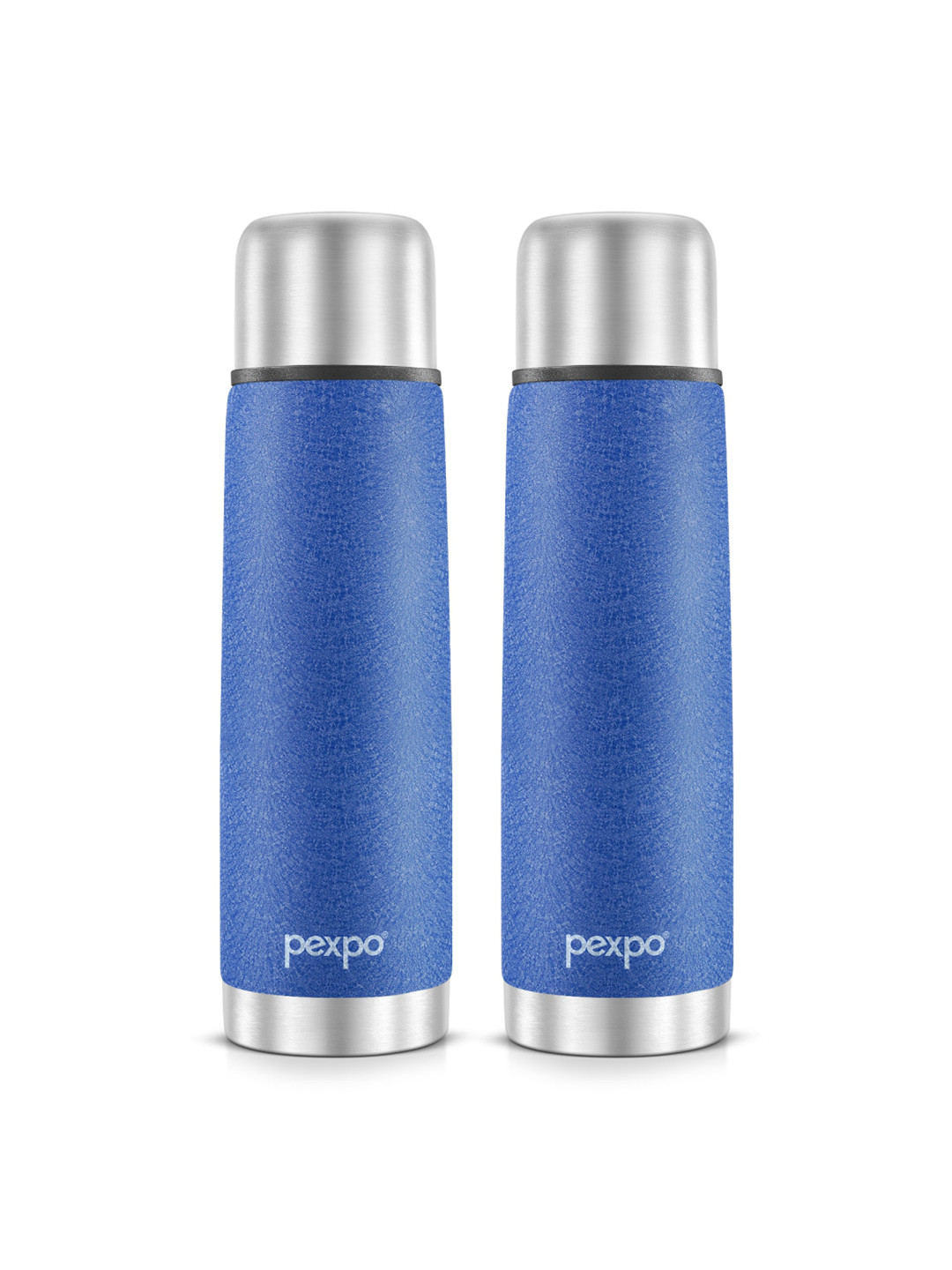 Pexpo Crocodile Blue Stainless Steel Double Wall Vacuum 2 Piece Flask - 350ml