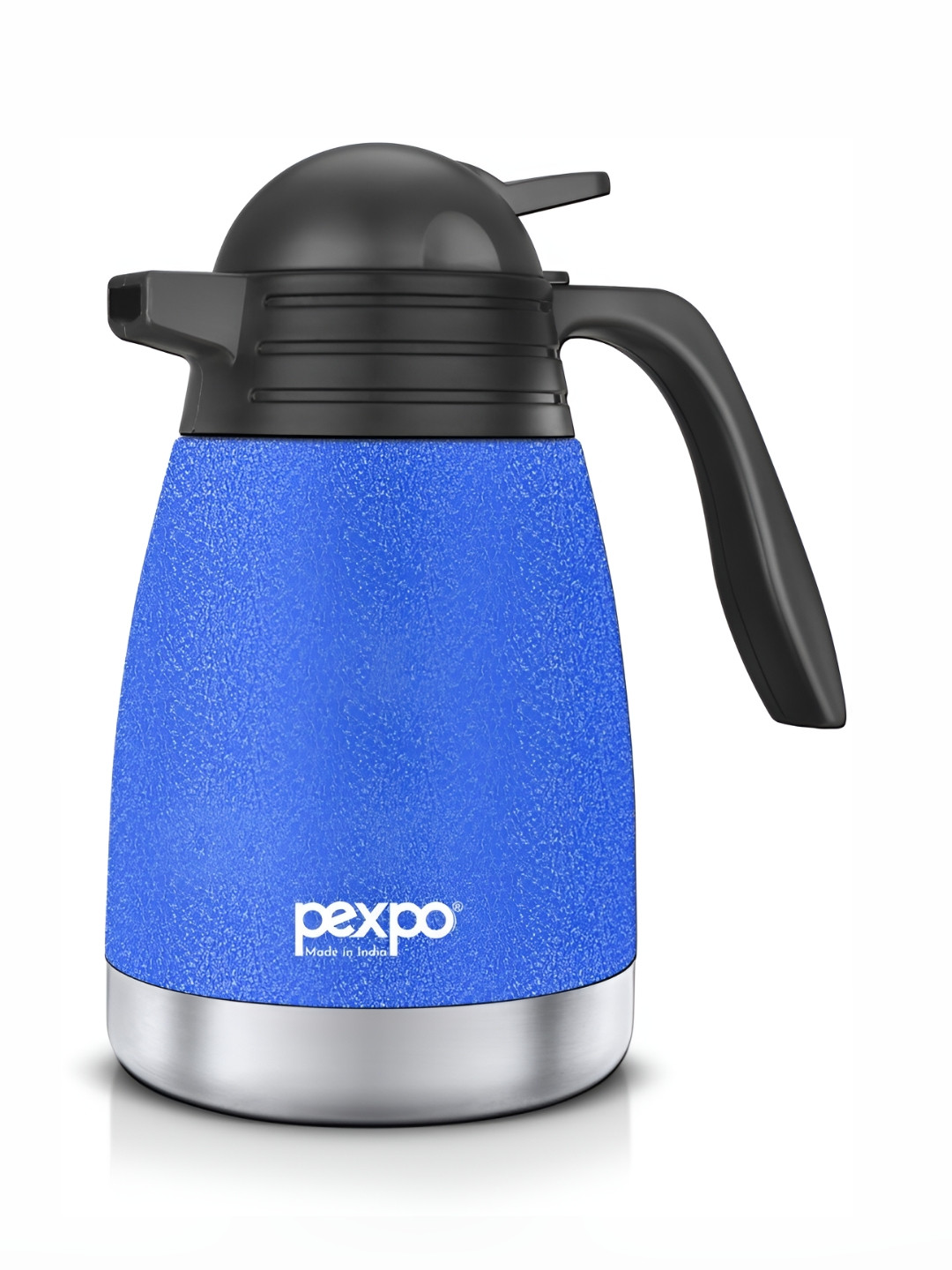 Pexpo Cosmo Carafe Blue Solid Stainless Steel Double Wall Vacuum Flask - 1L