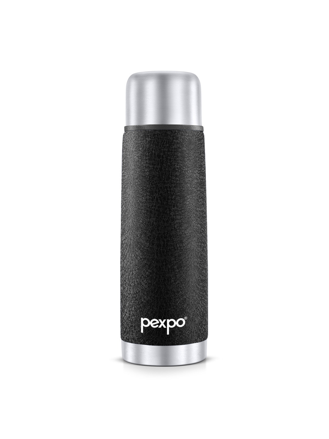 Pexpo Flexo Black Stainless Steel Spill Proof Flask - 500ml