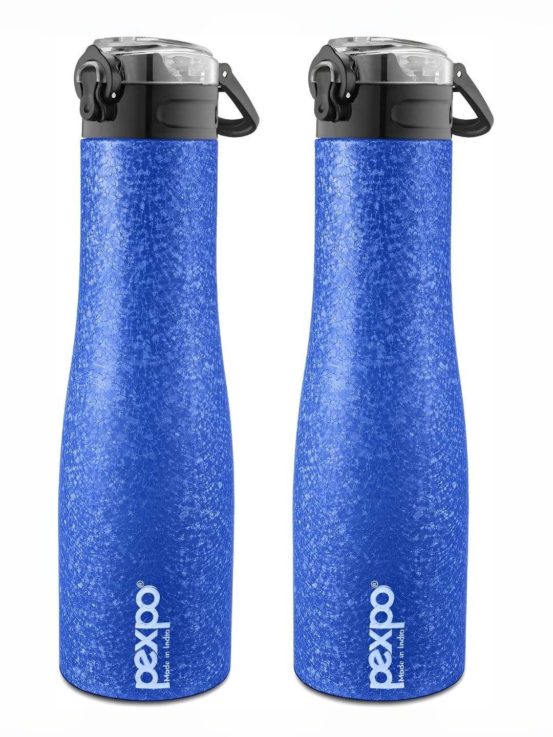 Pexpo Monaco Blue Solid Stainless Steel Carrying Loop 2 Piece Water Bottle - 1L