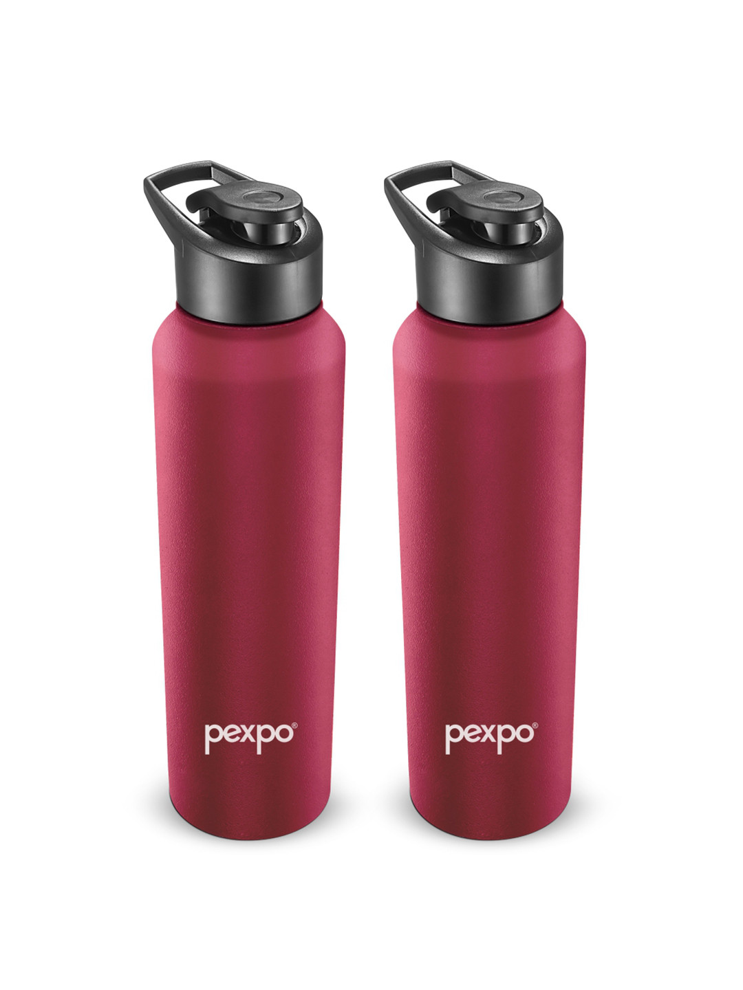 Pexpo Chromo-Xtreme Maroon Solid Stainless Steel Spill Proof 2 Piece Water Bottle - 1L
