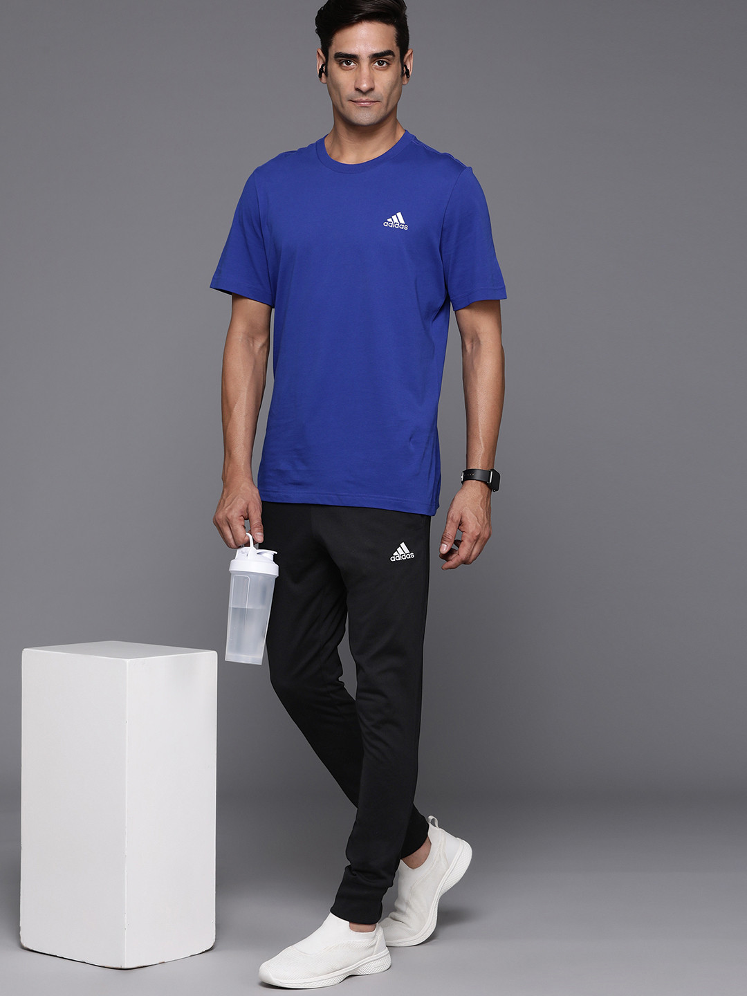 ADIDAS Men Small Logo Single Jersey Tapered Cuff Joggers