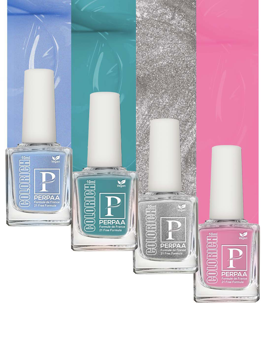 PERPAA Set Of 4 Colorich Formule de France Nail Polish 10ml Each
