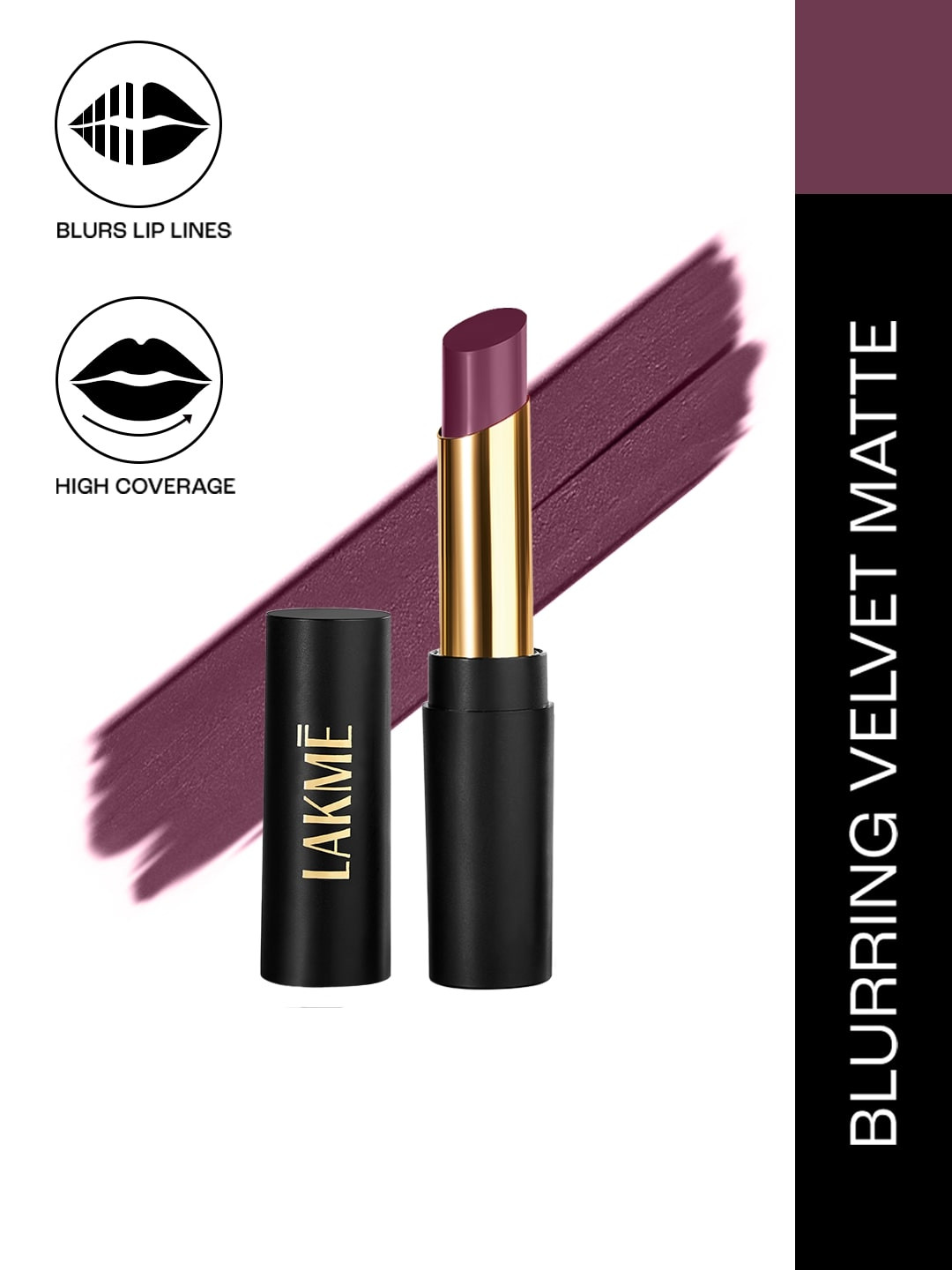 Lakme Absolute Beyond Velvet Matte Bullet Lipstick With Argan Oil  3.4g - 502 Purple Pop