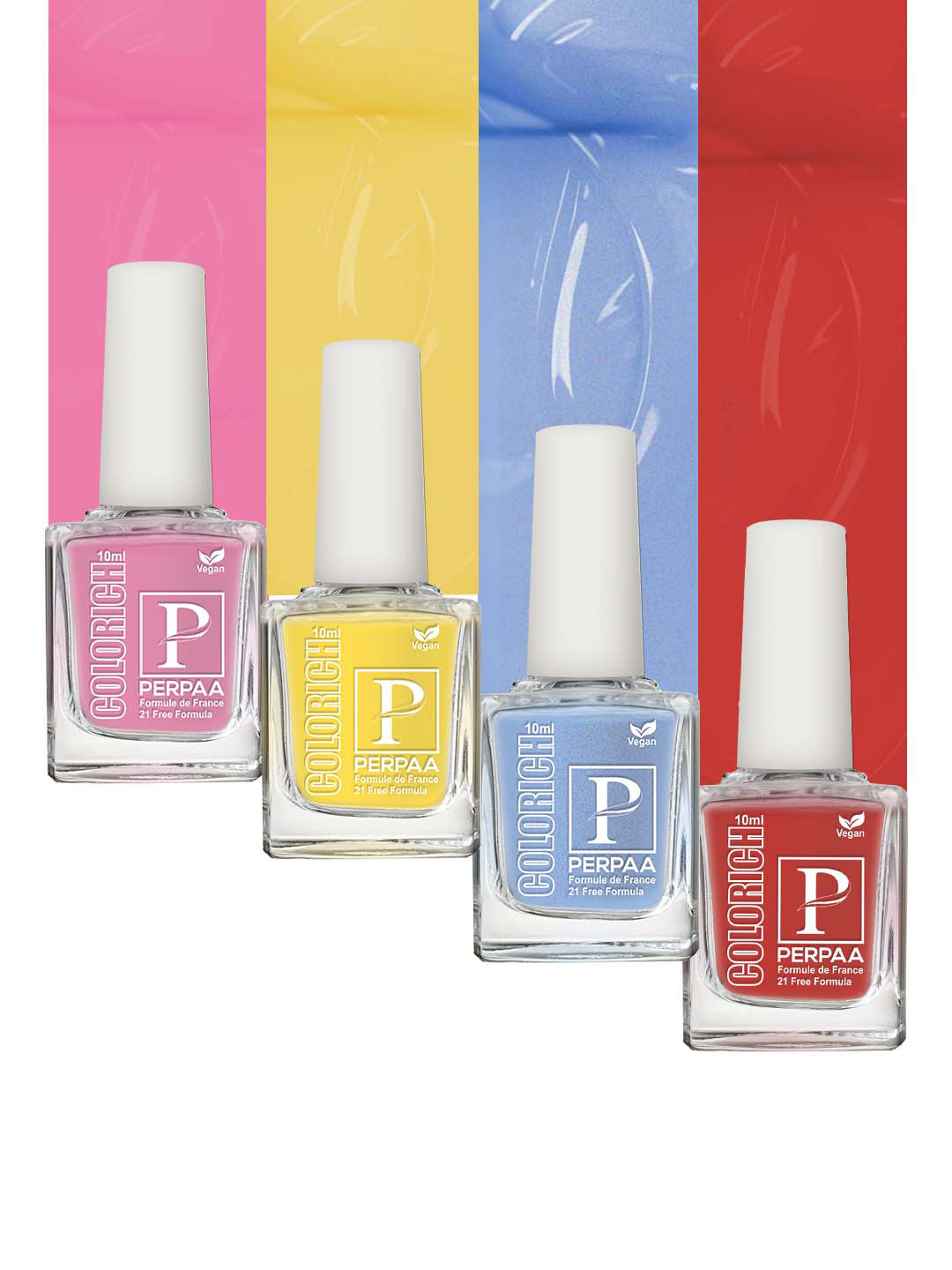 PERPAA Set Of 4 Colorich Formule de France Nail Polish 10ml Each