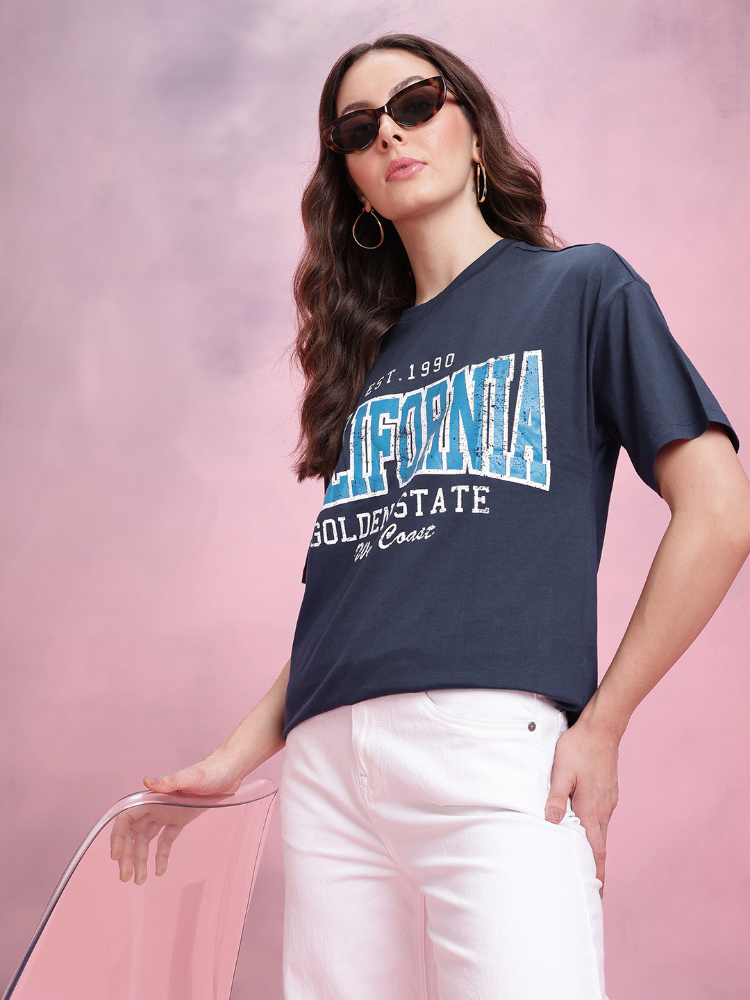 DressBerry Typography Print Relaxed Pure Cotton T-shirt