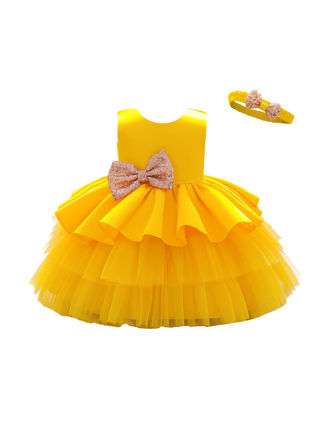 StyleCast Round Neck Layered Balloon Mini Dress