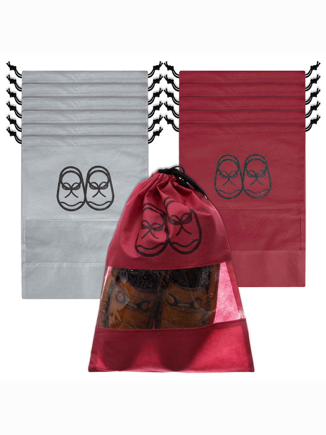 Kuber Industries 12 Pieces Shoe Organizer with Clear window