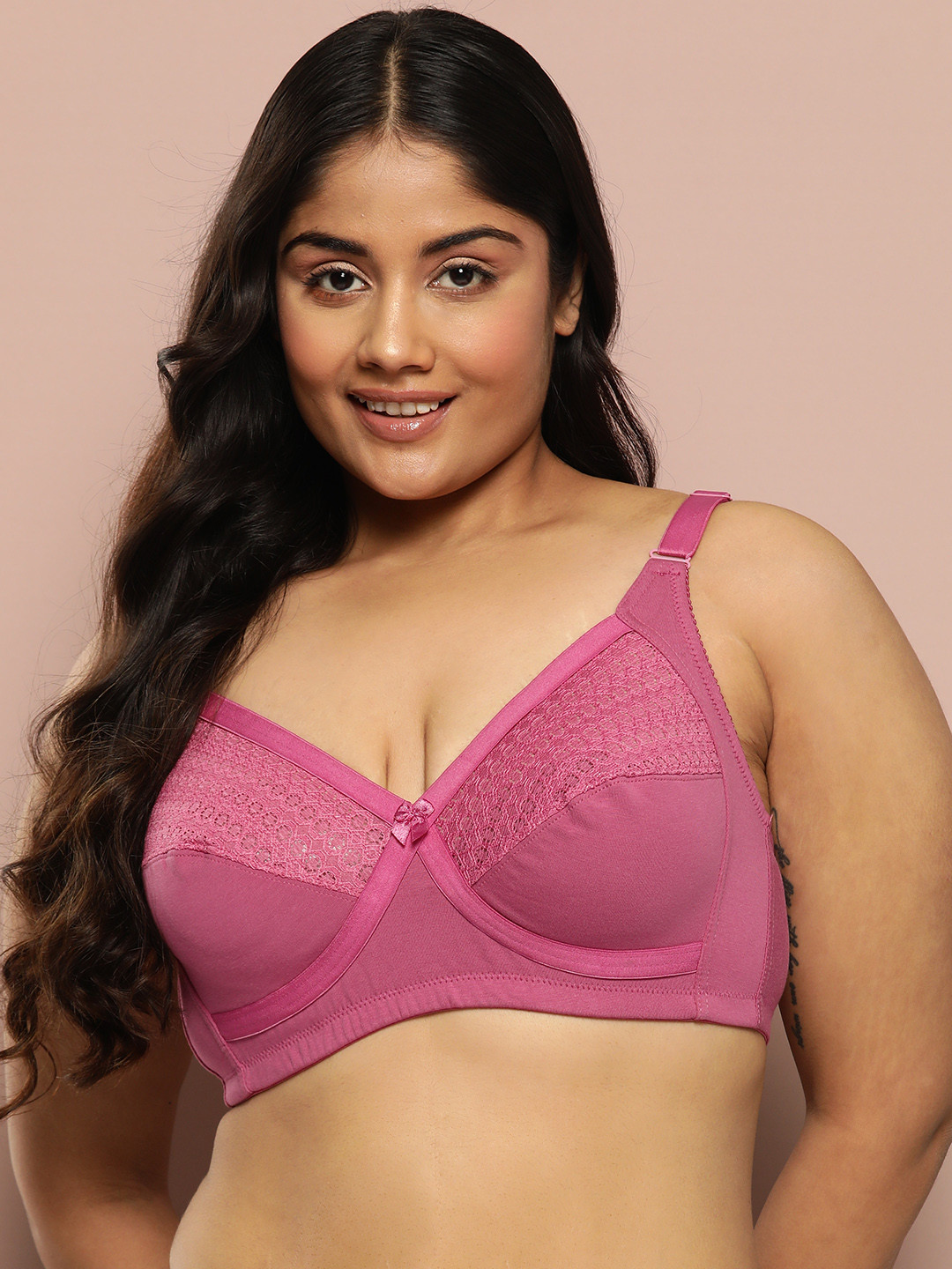 Sztori Plus Size Solid Full Coverage Non Padded Bra