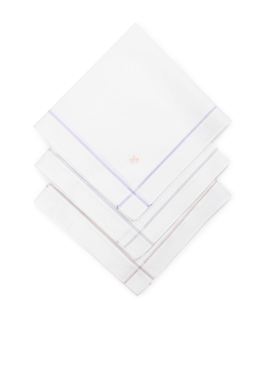 Arrow Men Pack Of 3 Logo Embroidered Pure Cotton Handkerchiefs
