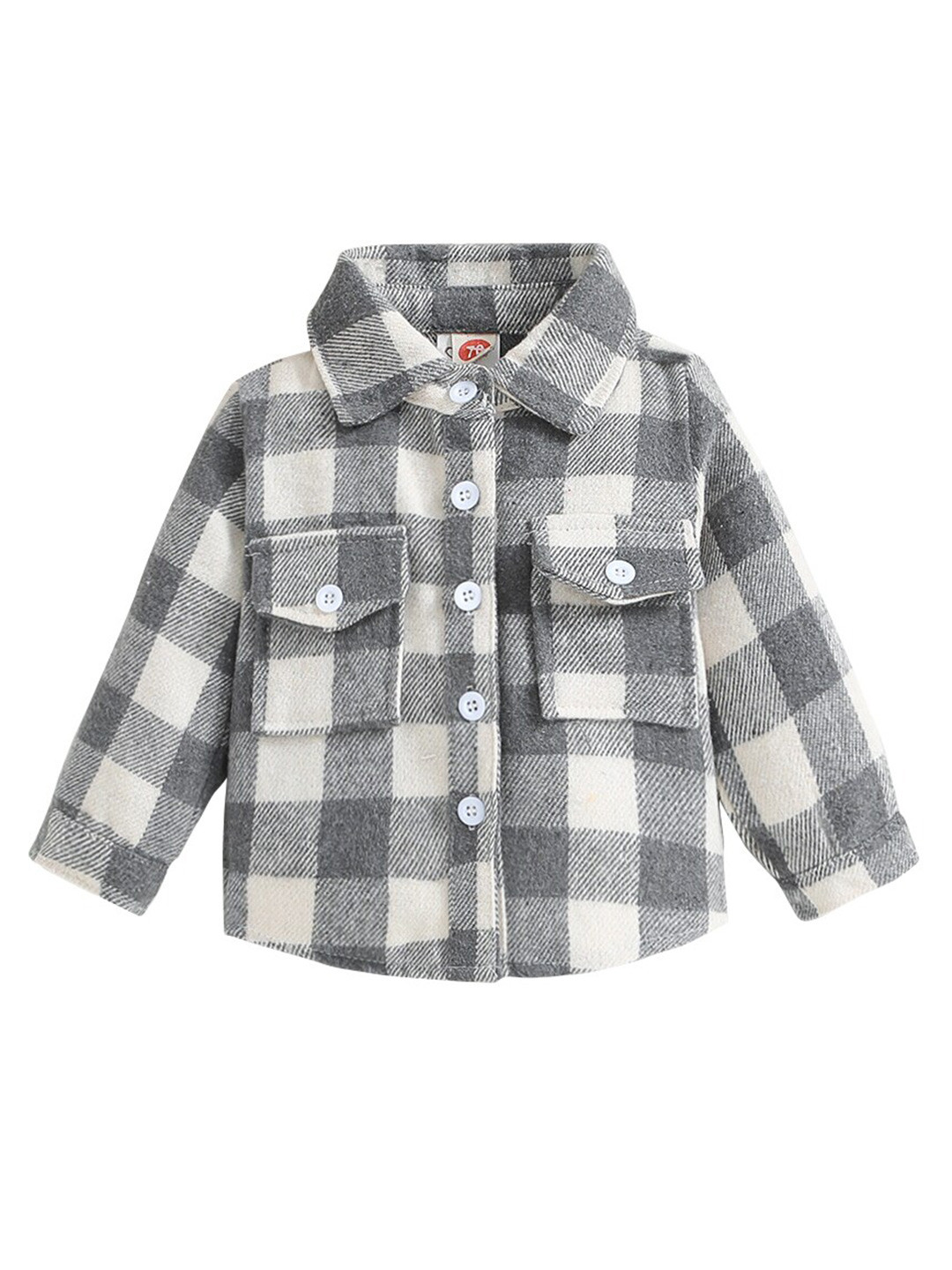 StyleCast Boys Grey Windowpane Checked Cotton Shackets