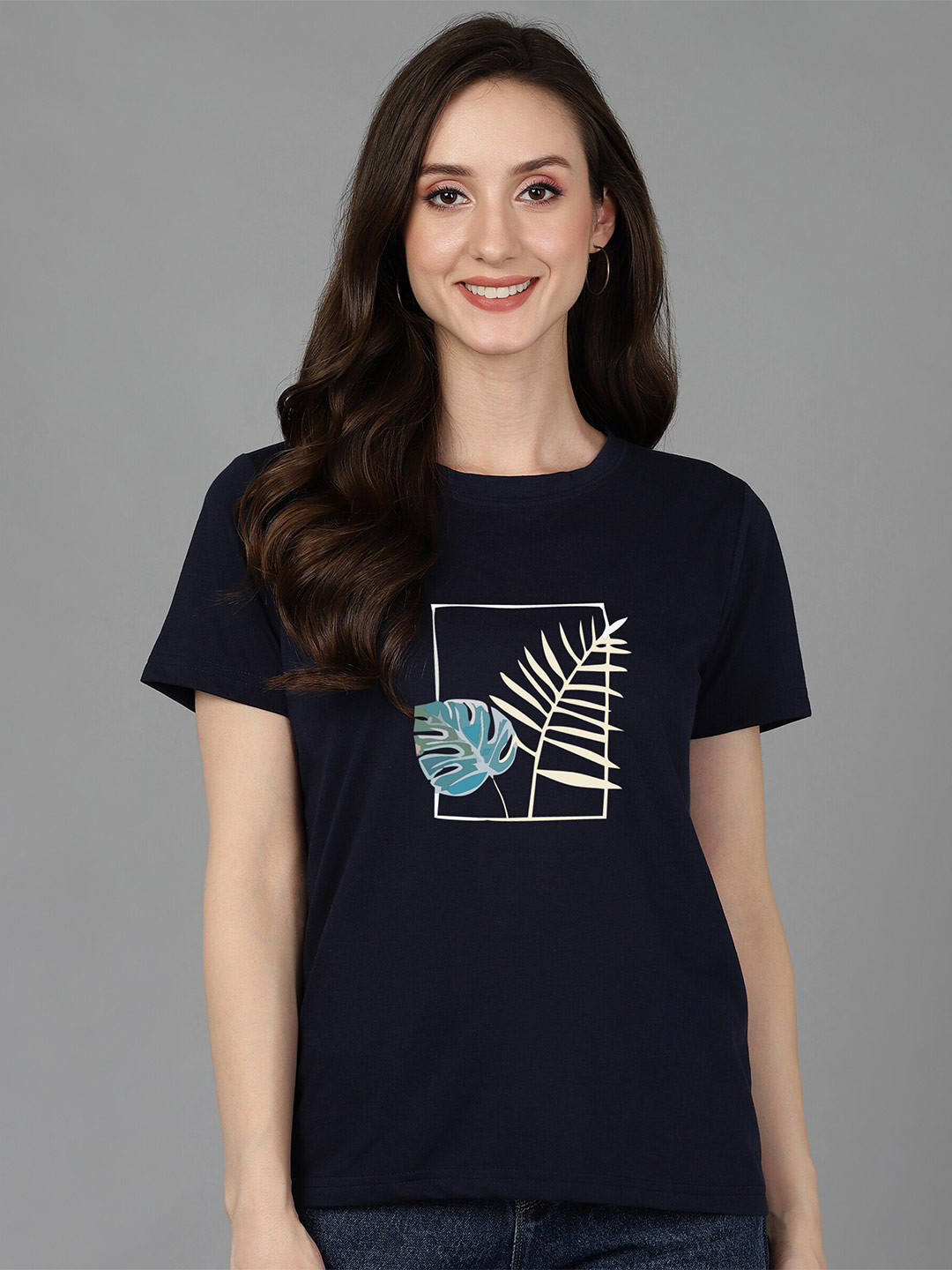 Adyavastram Printed Round Neck Cotton T-shirt