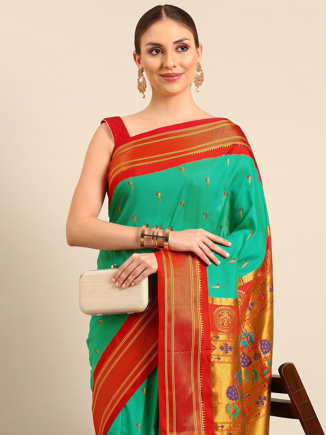 Varkala Silk Sarees Ethnic Motifs Zari Paithani Saree