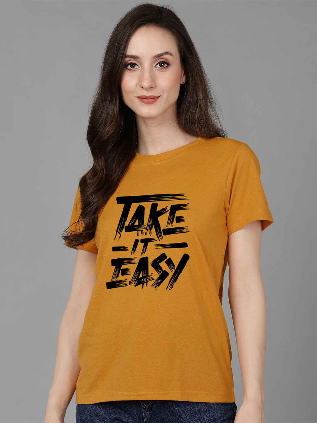 Adyavastram Typography Printed Round Neck Cotton T-shirt