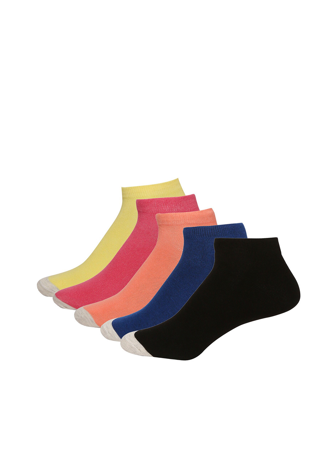 Feelings Women Pack Of 5 Assorted Odor-Free Cotton Ankle-Length Socks