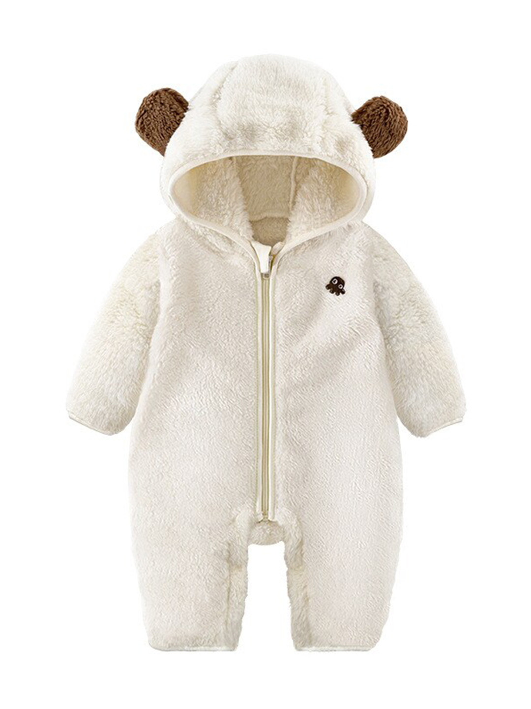 StyleCast Infant Boys White Hooded Zip-Up Romper