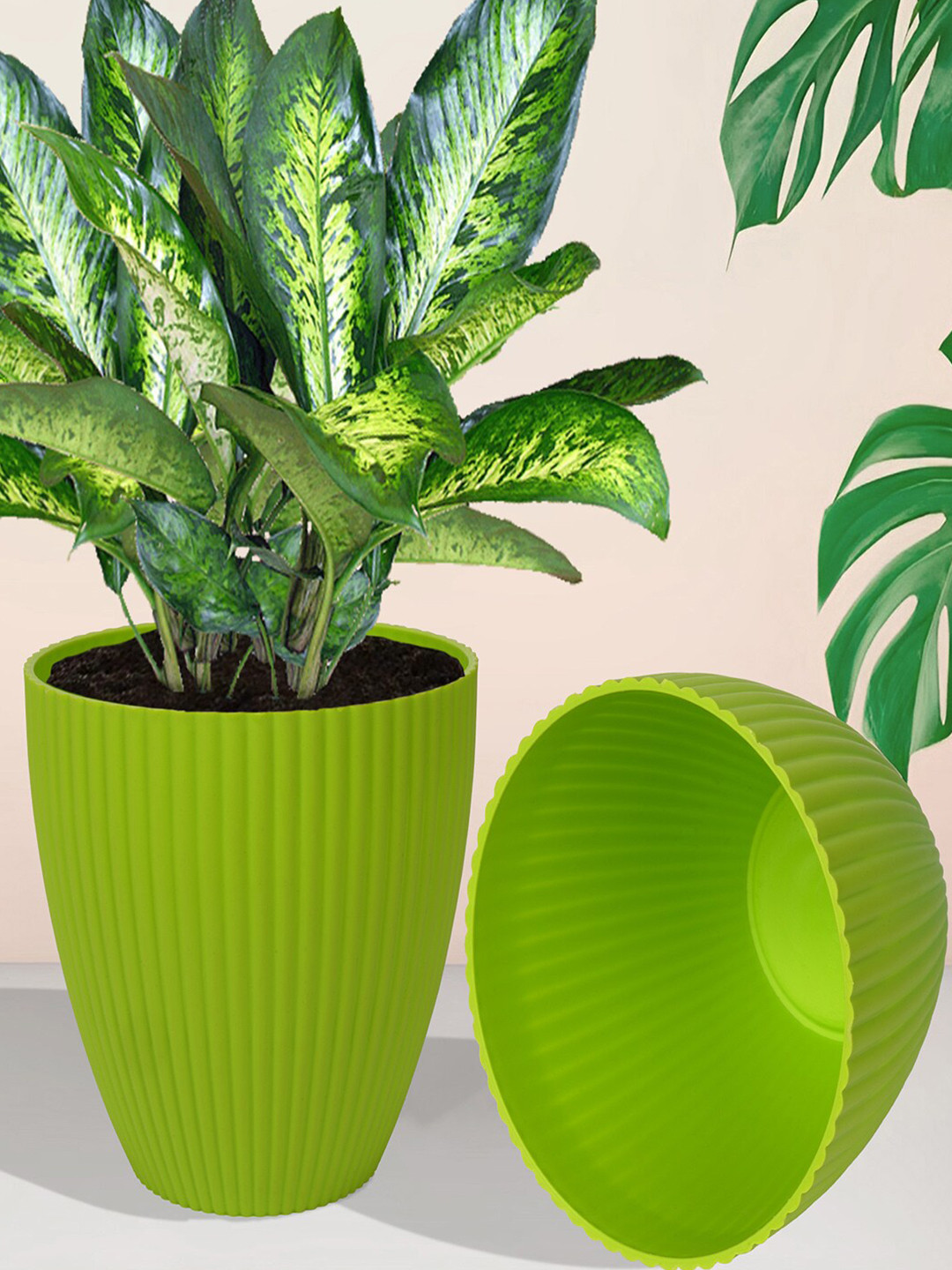 Kuber Industries Set Of 5 Green Planter Pot