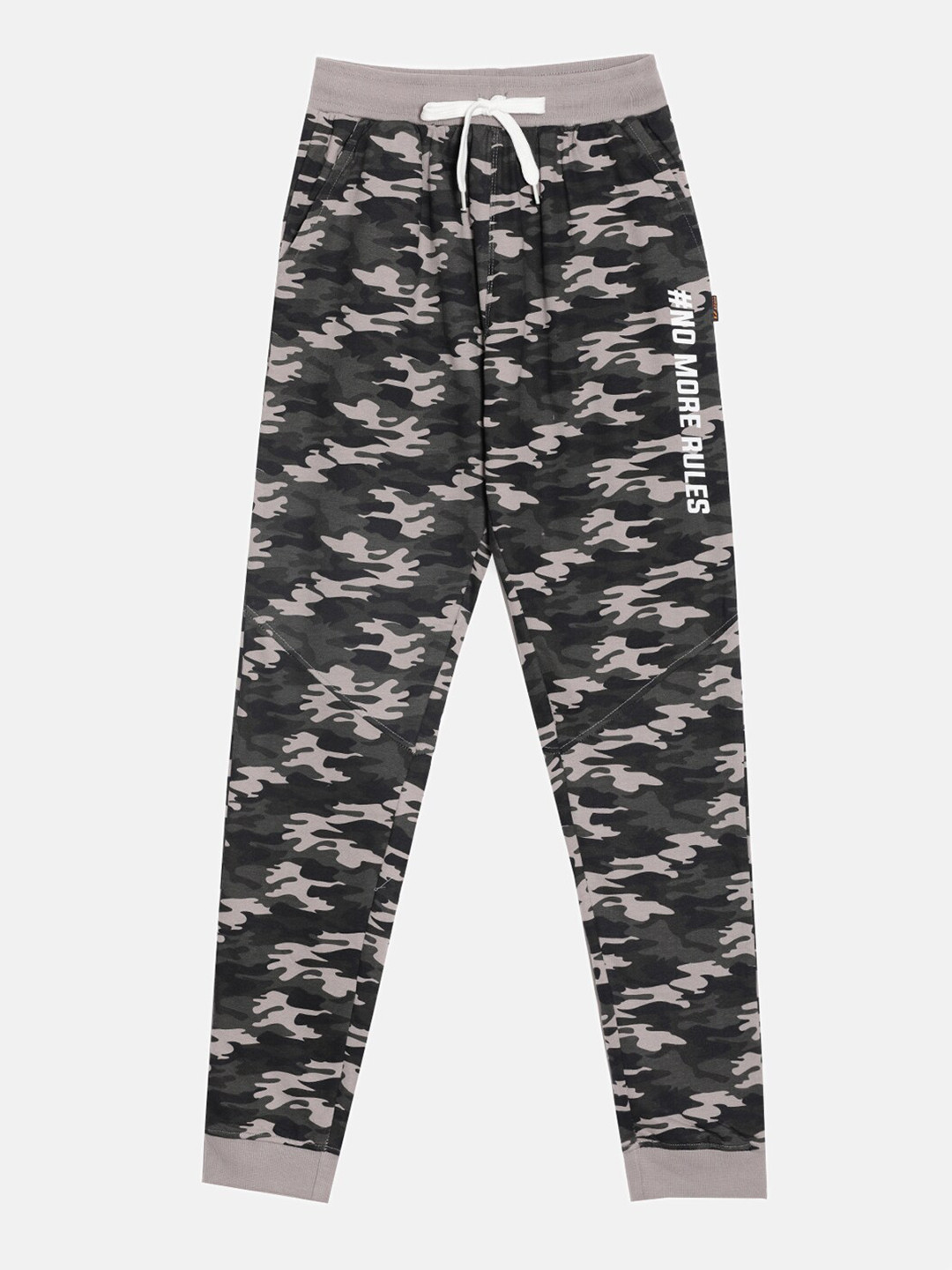 DIXCY SCOTT Boys Camouflage Printed Pure Cotton Mid-Rise Joggers