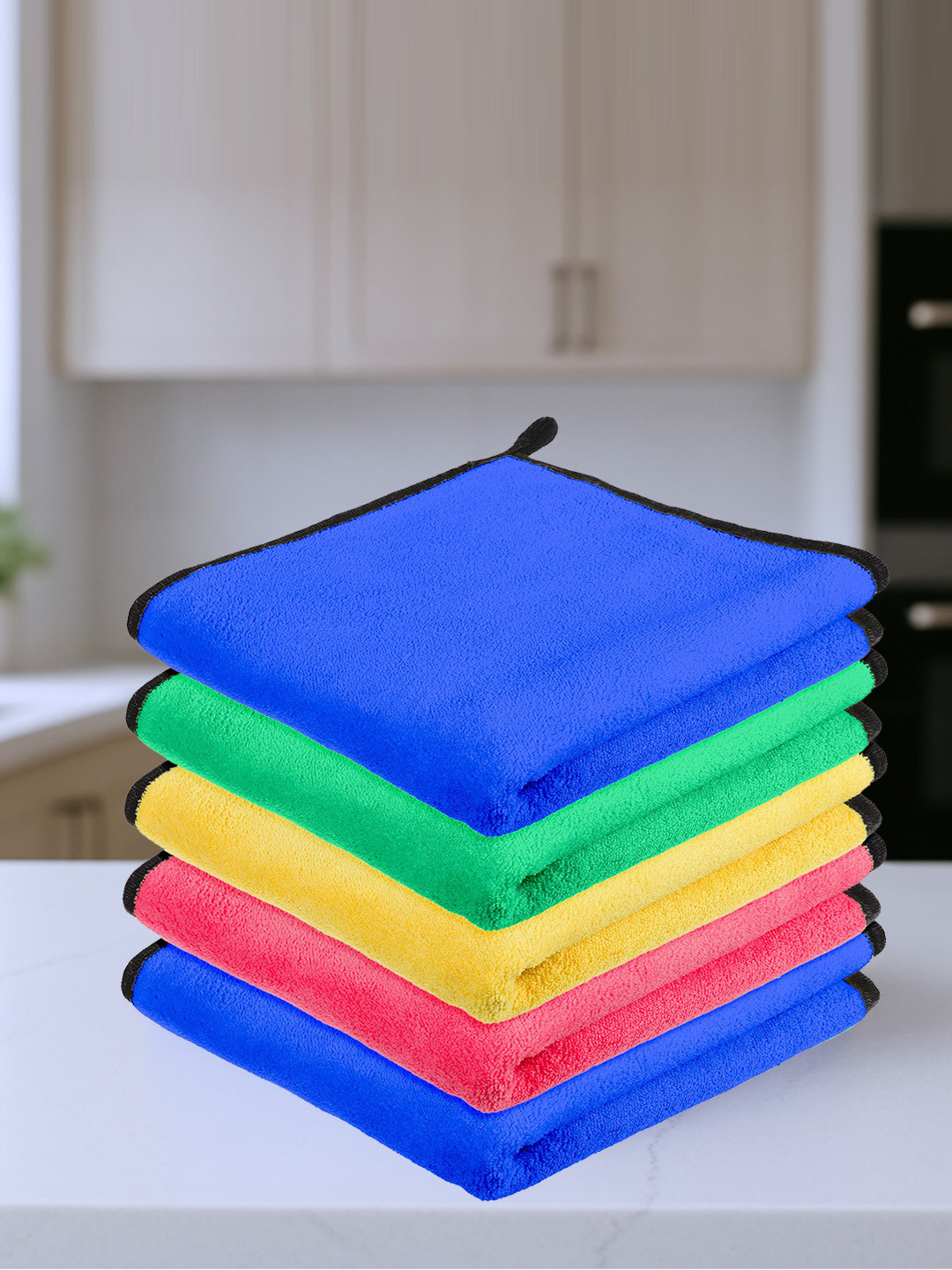 Kuber Industries 5 Pieces Blue & Green 400 GSM Cloth Towel