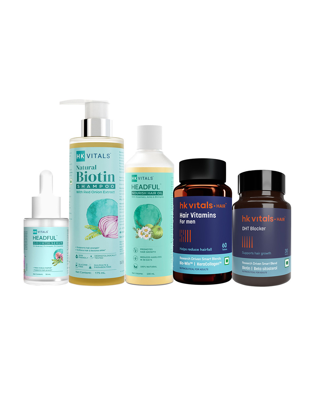 HK VITALS Set Of 5 Hairfall Solution Kit Stage 2 with Supplements