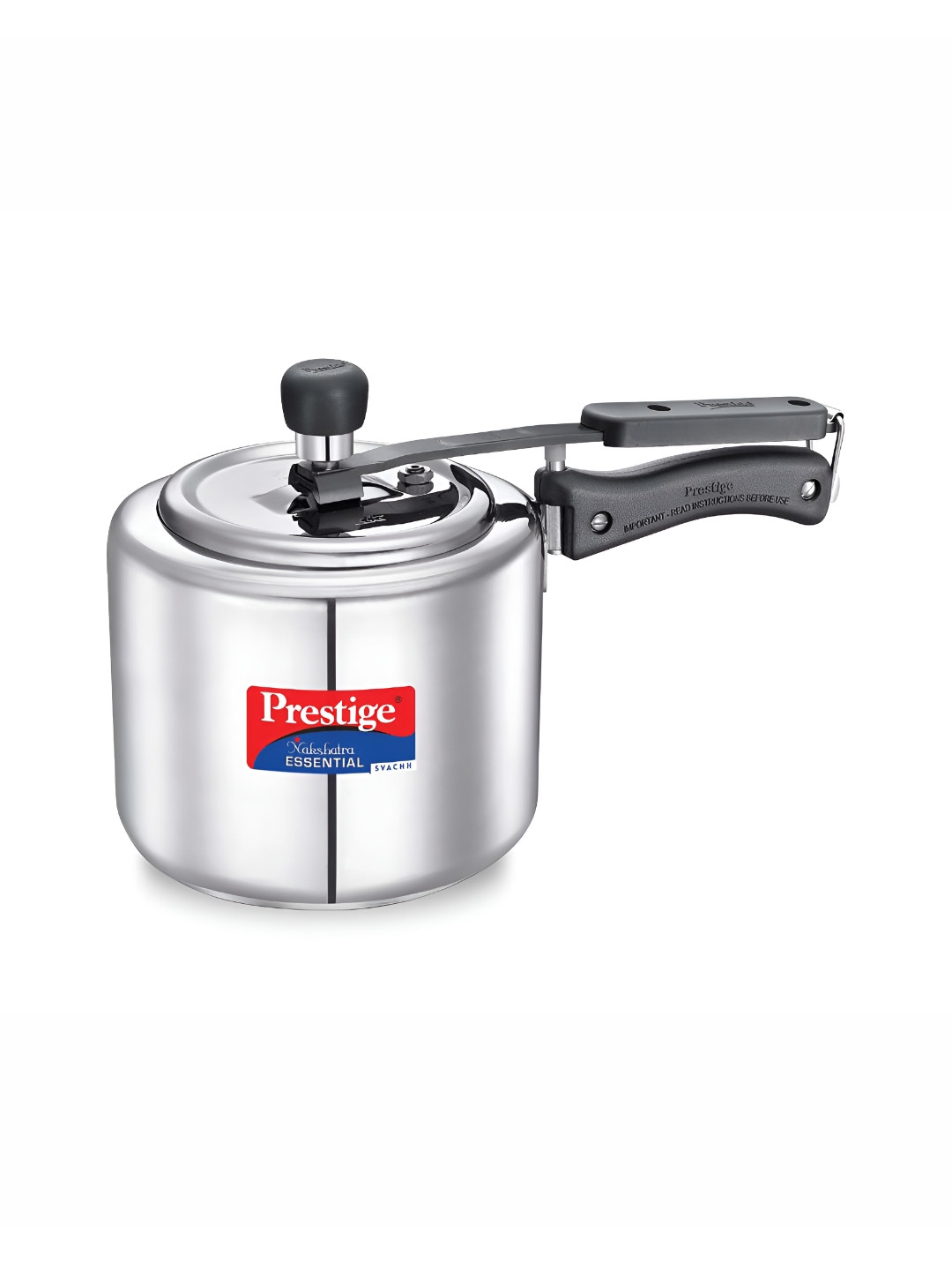 Prestige Nakshatra Essential Svachh Silver Stainless Steel Easy to Clean Induction Inner Lid Pressure Cooker-3 L