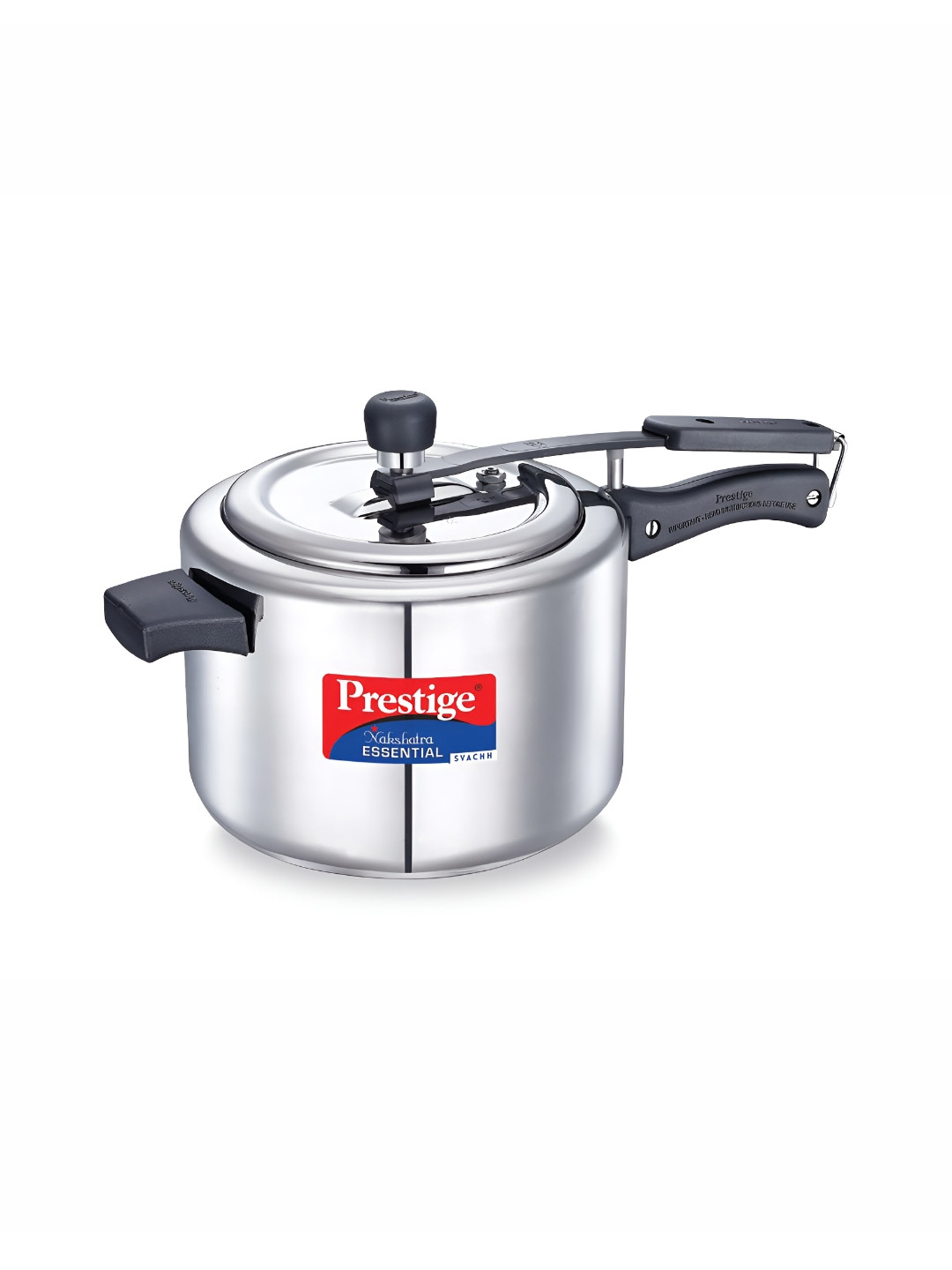 Prestige Nakshatra Essential Svachh Silver Stainless Steel Easy to Clean Induction Inner Lid Pressure Cooker-5 L