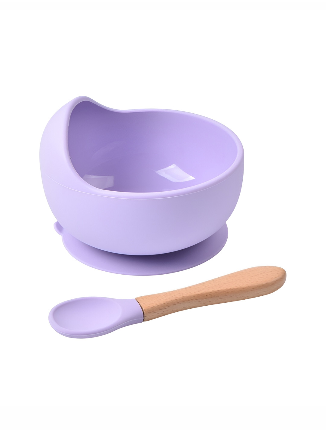 YELONA Purple Silicone Baby Bowl with Spoon