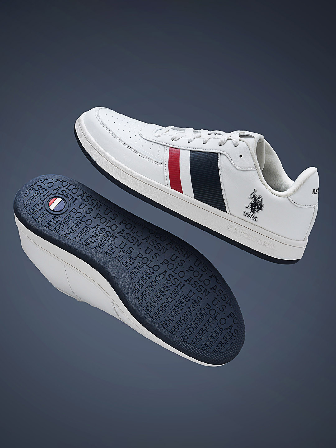 U.S. Polo Assn. Men Gael Wht Retro Court Sneakers